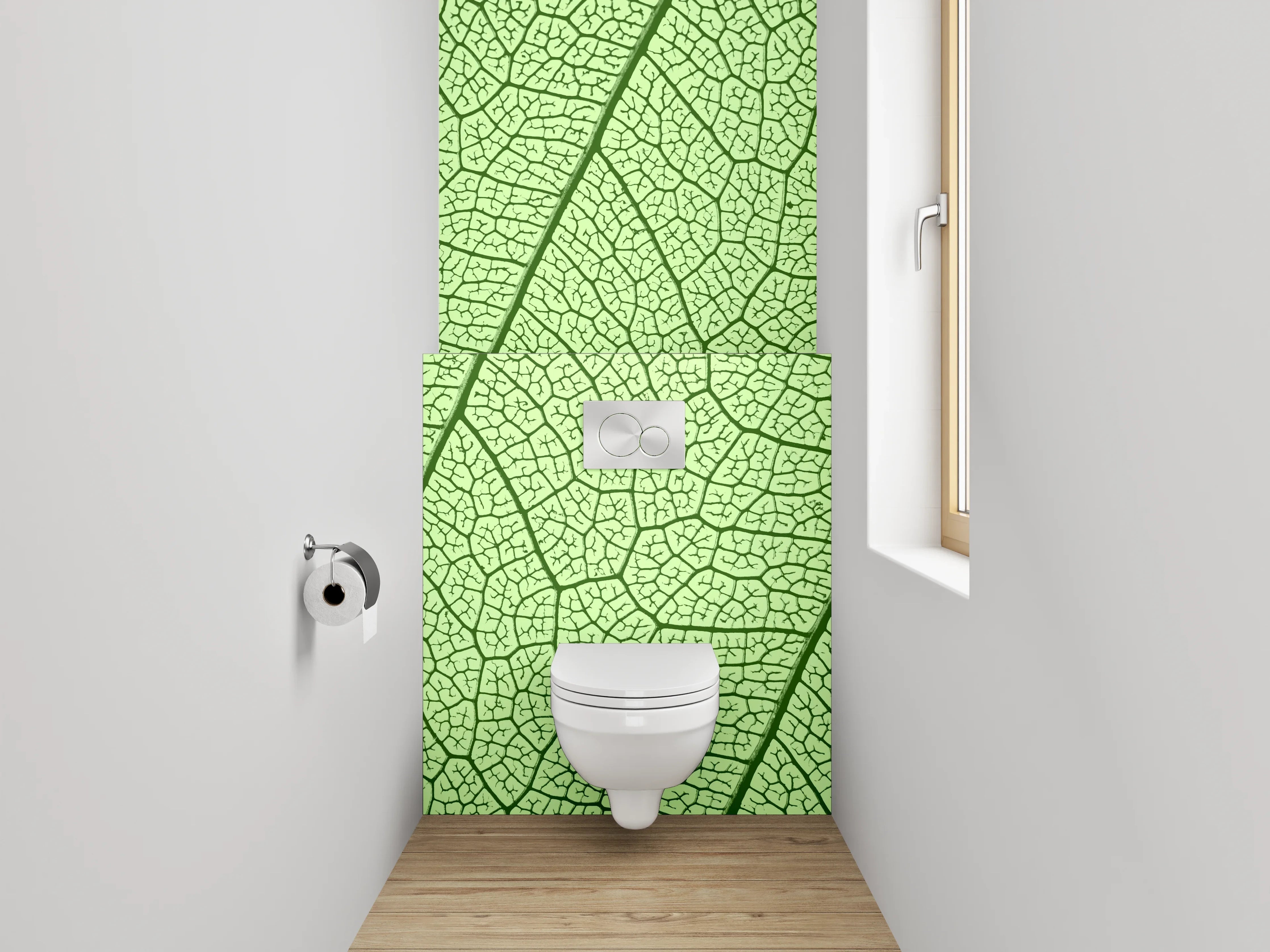WC-Rückwand - Blattstruktur Makro grün