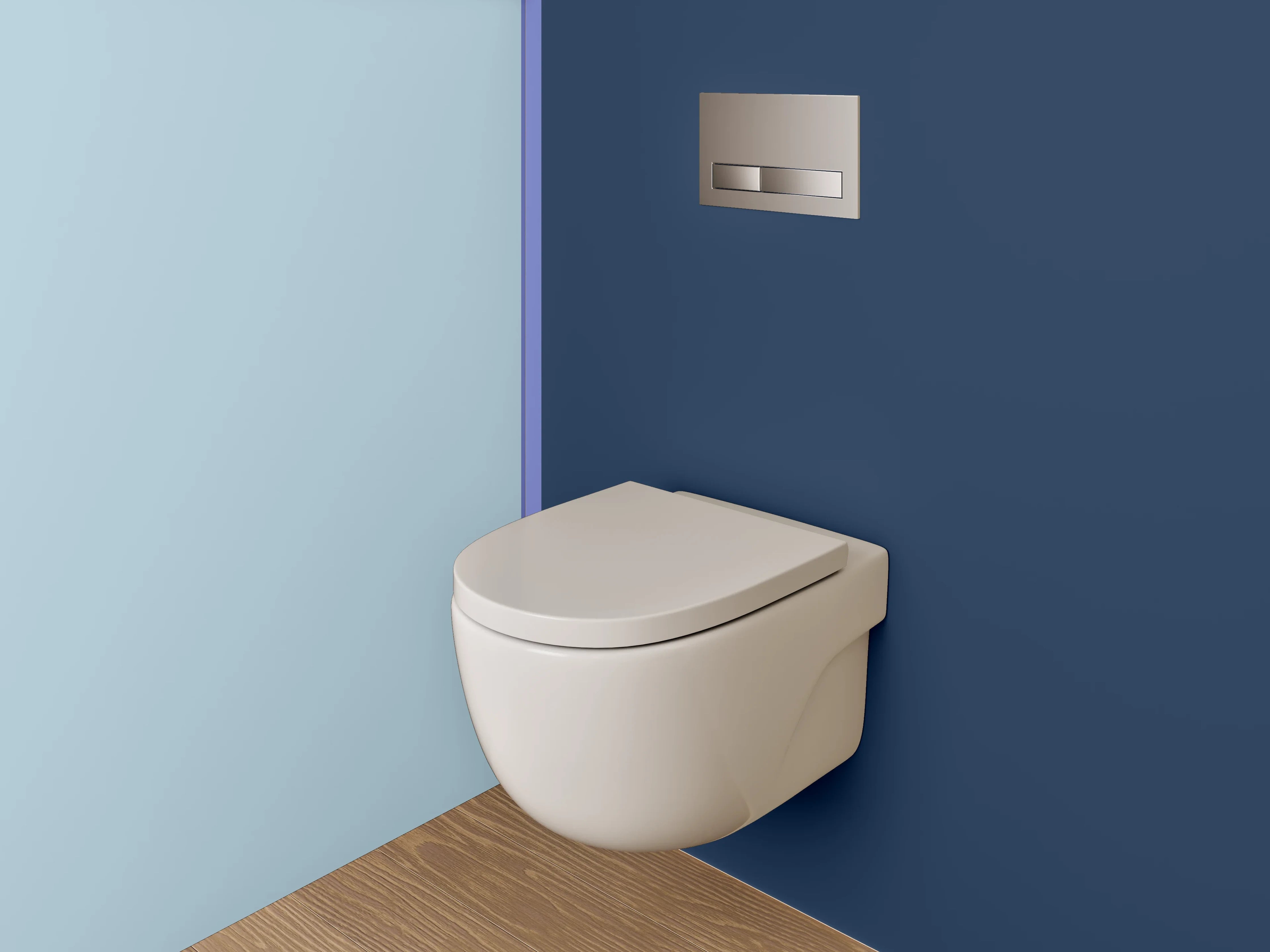 WC-Rückwand - Blau-Weiße Farbpalette, strukturierte Textur