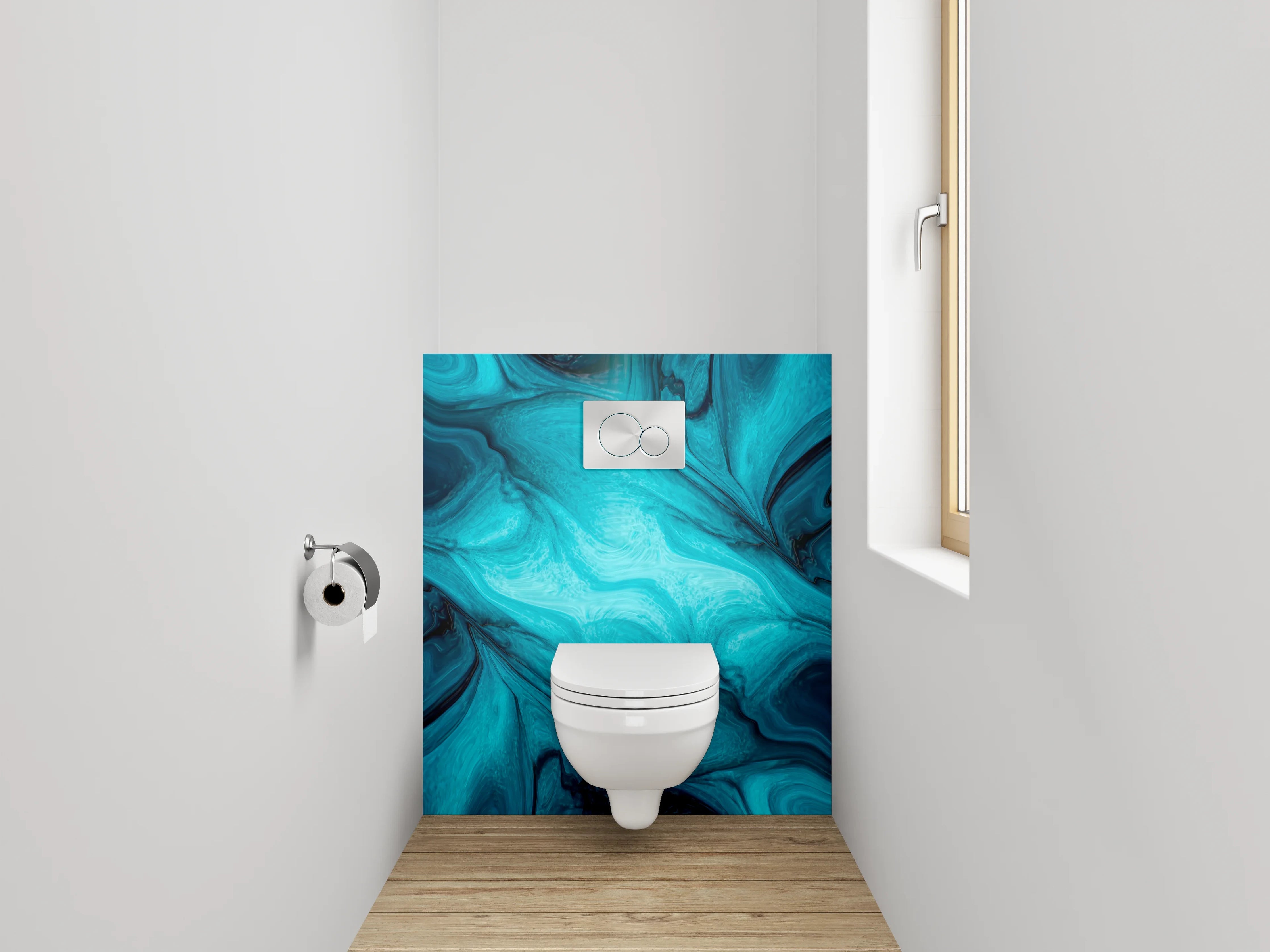 WC-Rückwand - Blau abstrakte Marmorstruktur