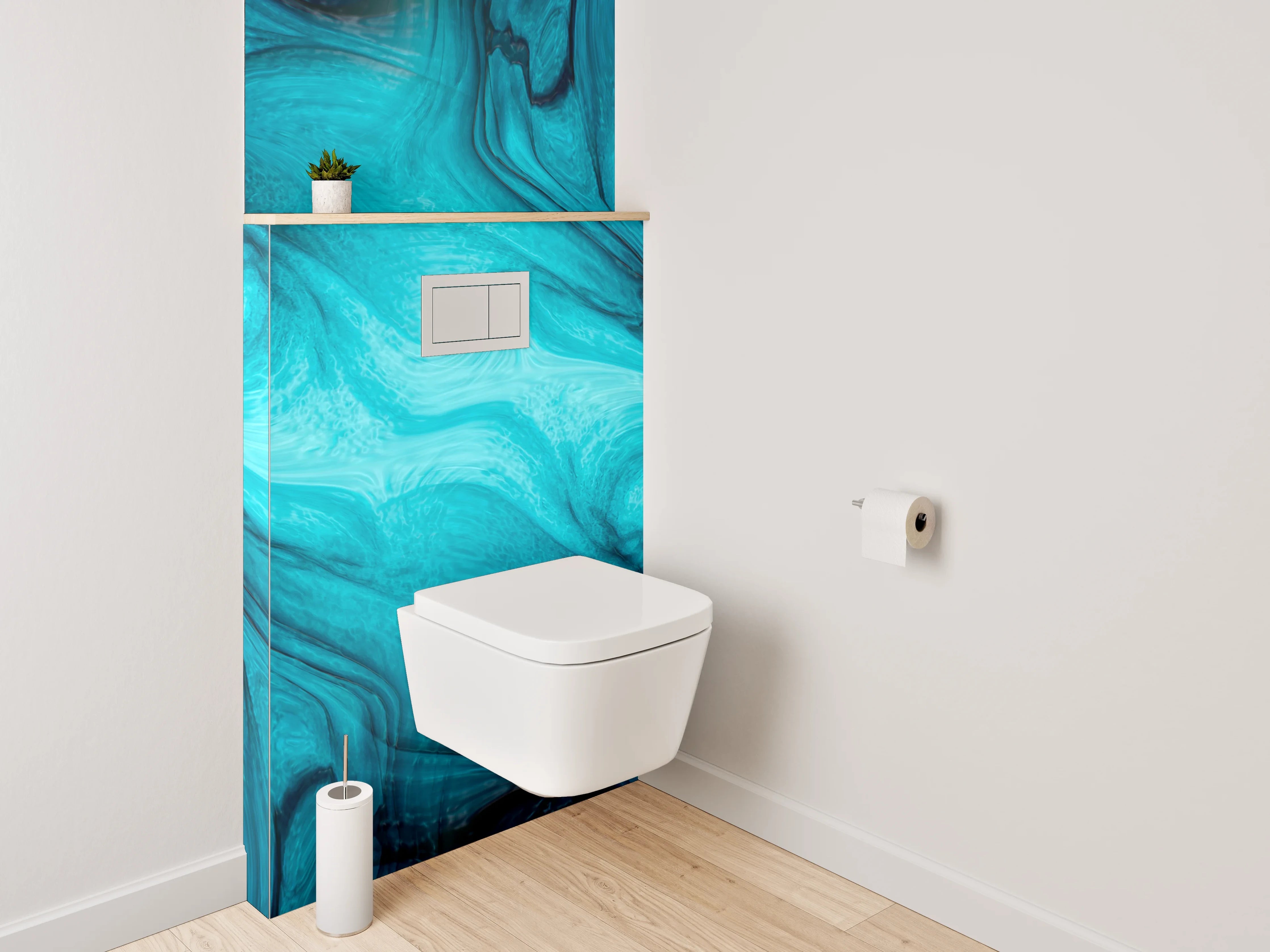 WC-Rückwand - Blau abstrakte Marmorstruktur