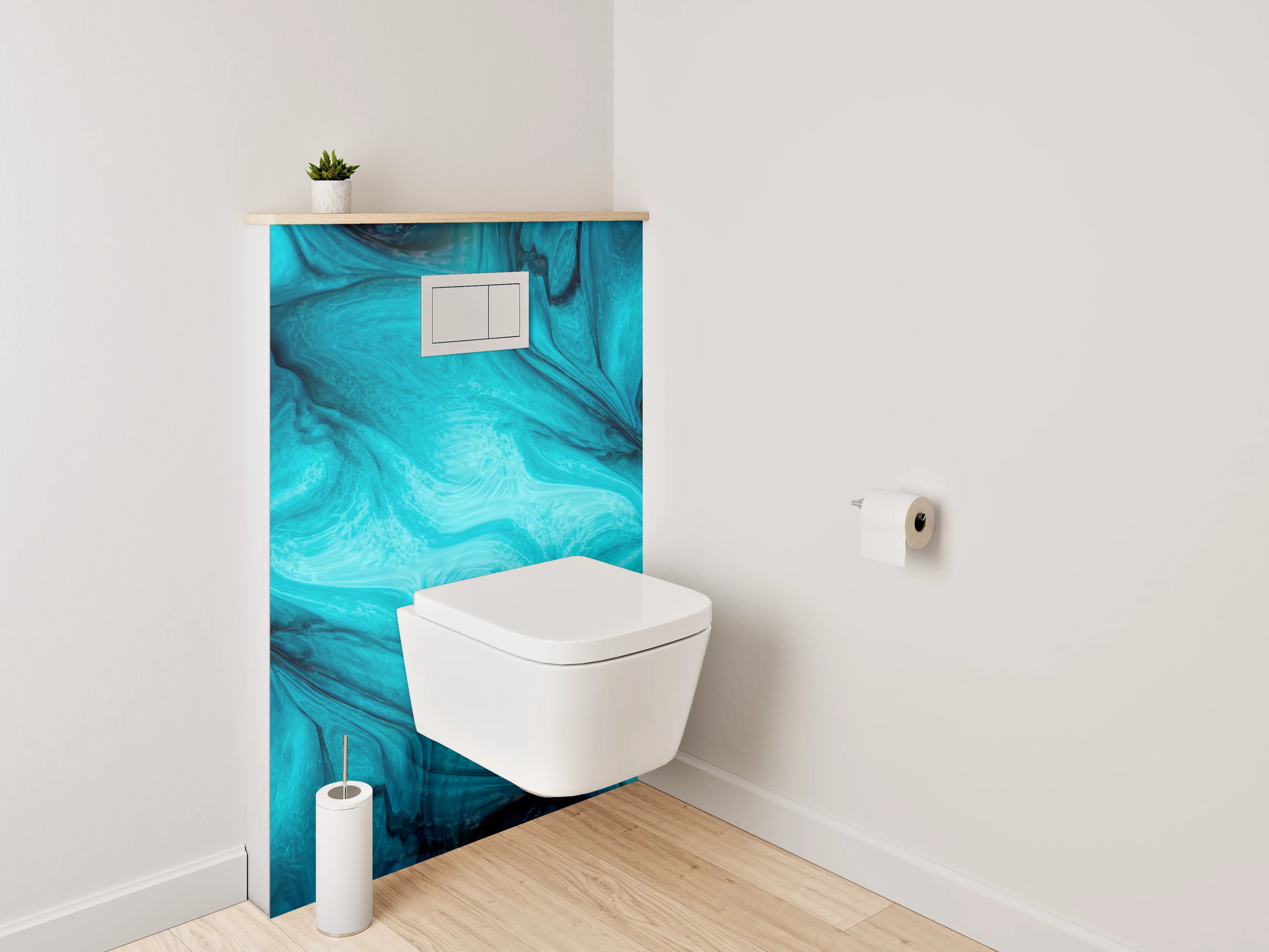 WC-Rückwand - Blau abstrakte Marmorstruktur