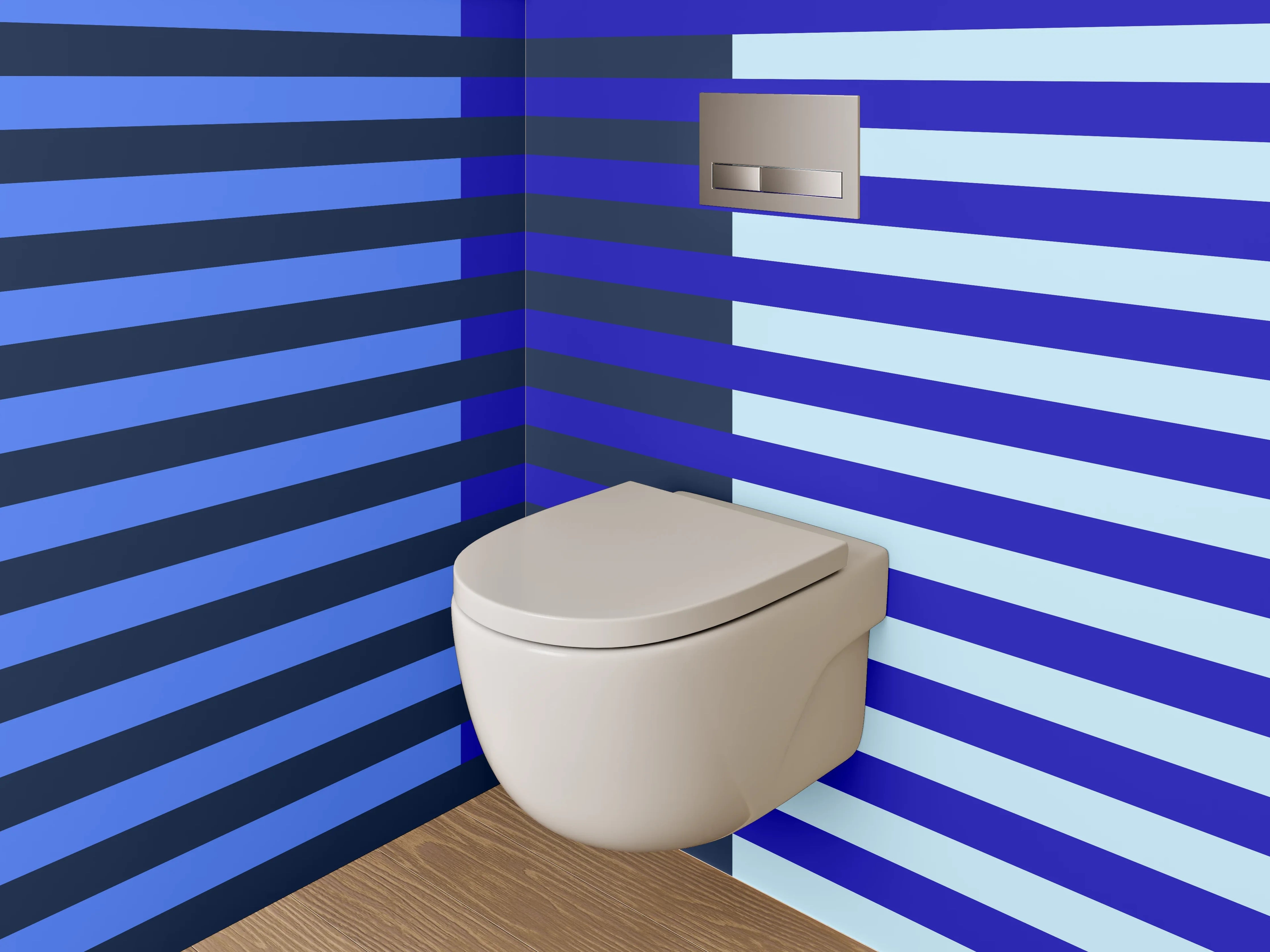 WC-Rückwand - Blau gestreiftes Abstract-Muster modern
