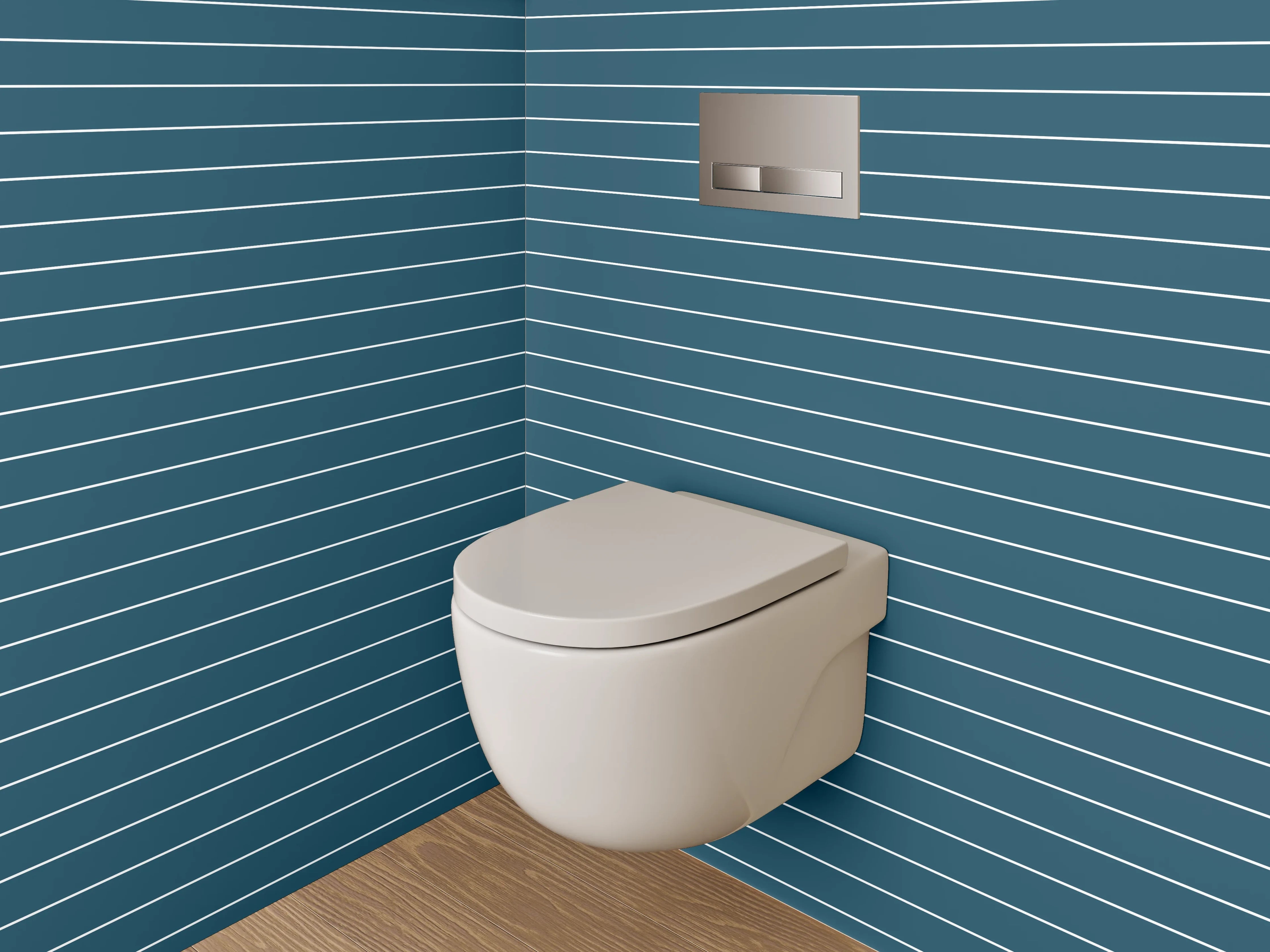 WC-Rückwand - Blau gestreiftes Linienmuster modern