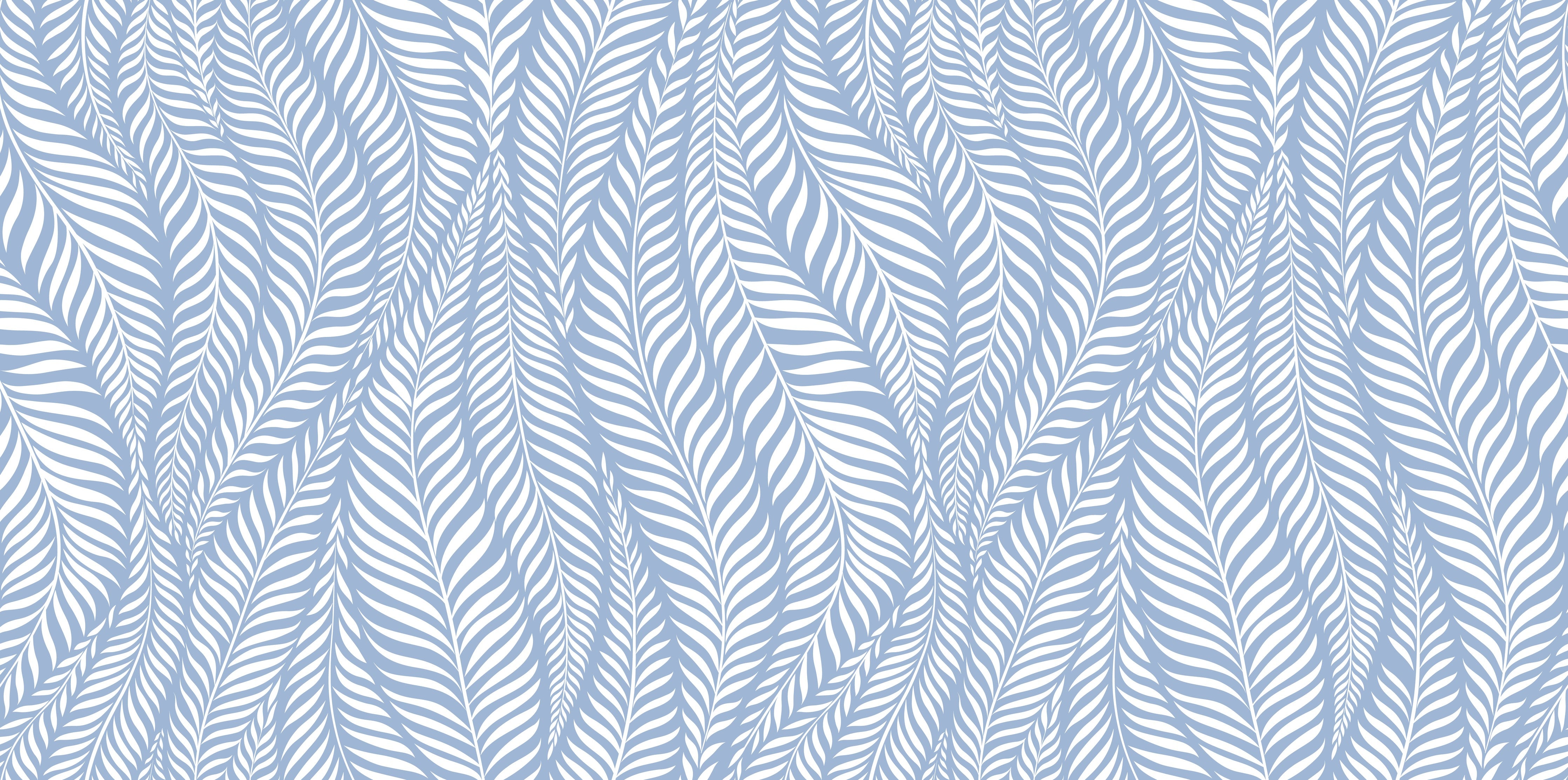 WC-Rückwand-Blau-weißes Blattmuster Design