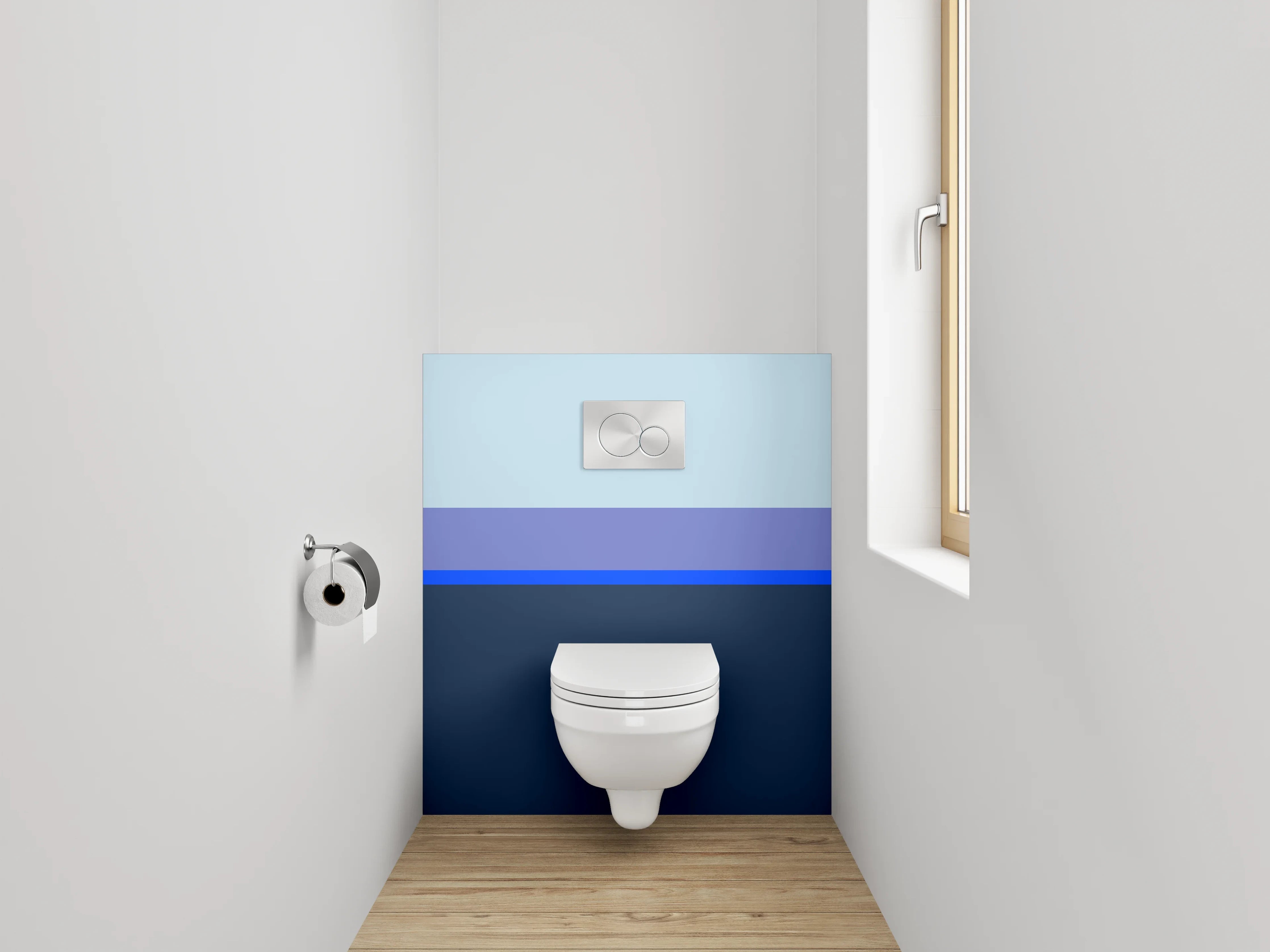 WC-Rückwand - Blaue Farbverläufe mit Himmelstönen