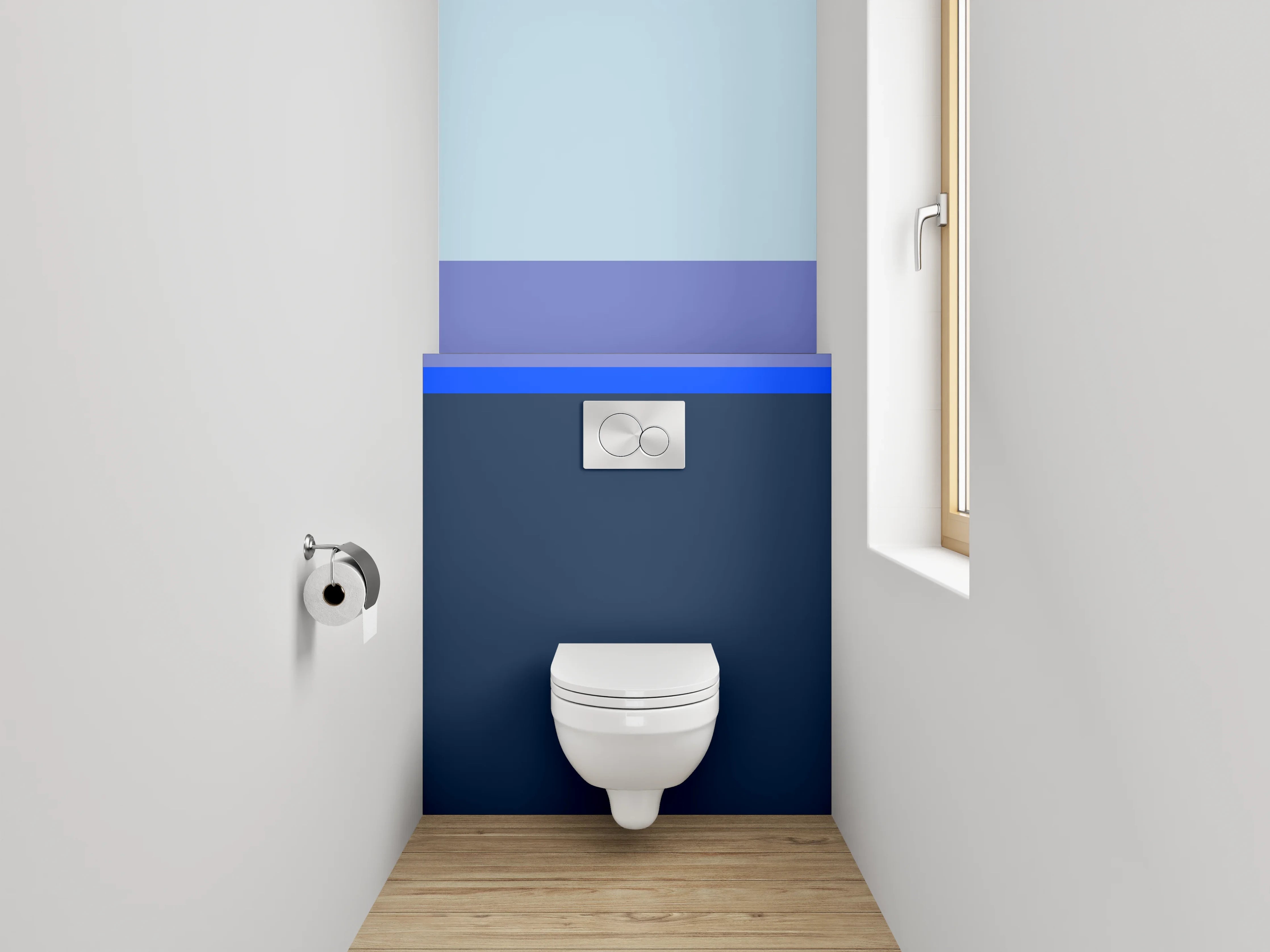 WC-Rückwand - Blaue Farbverläufe mit Himmelstönen