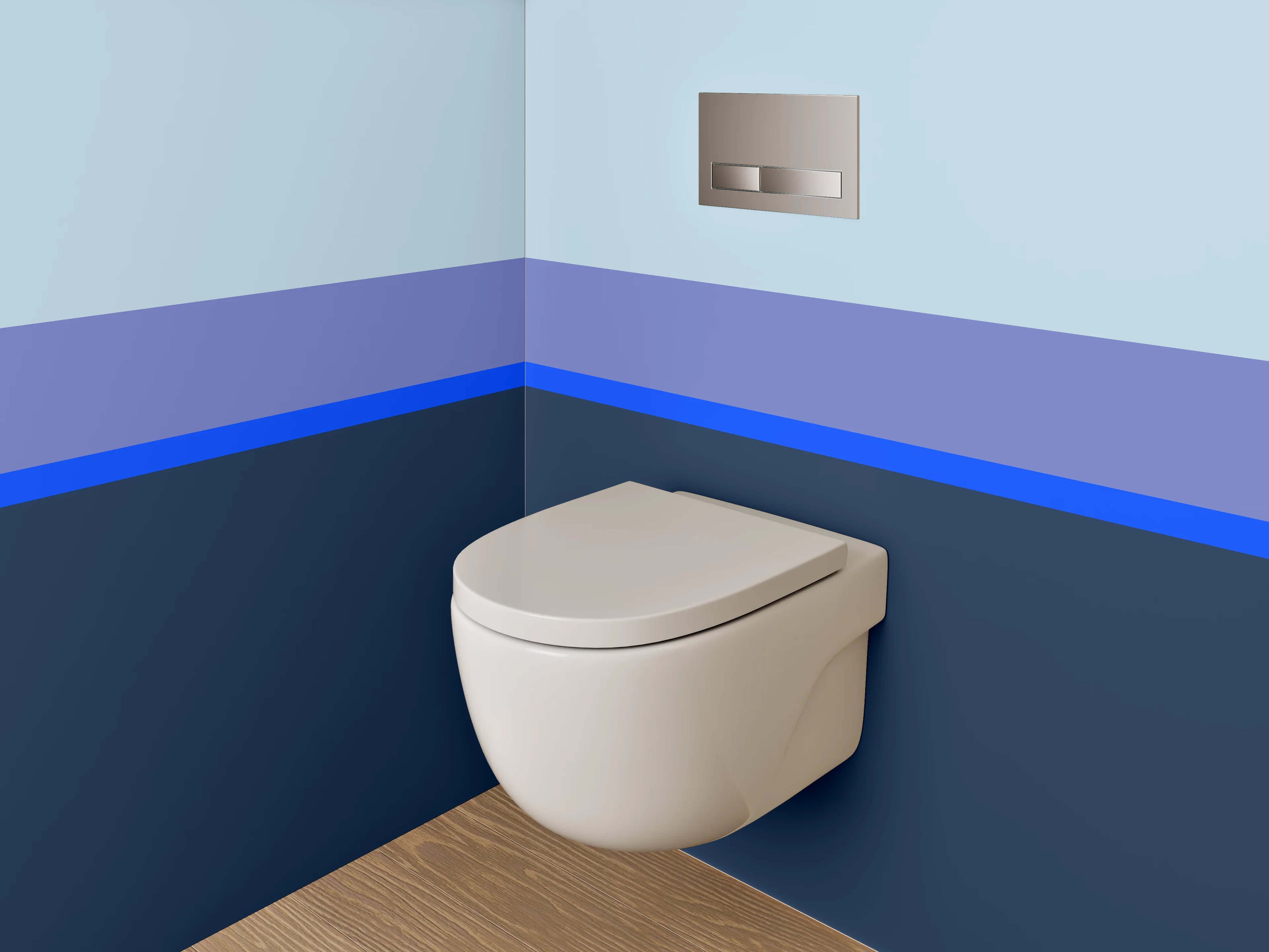 WC-Rückwand - Blaue Farbverläufe mit Himmelstönen