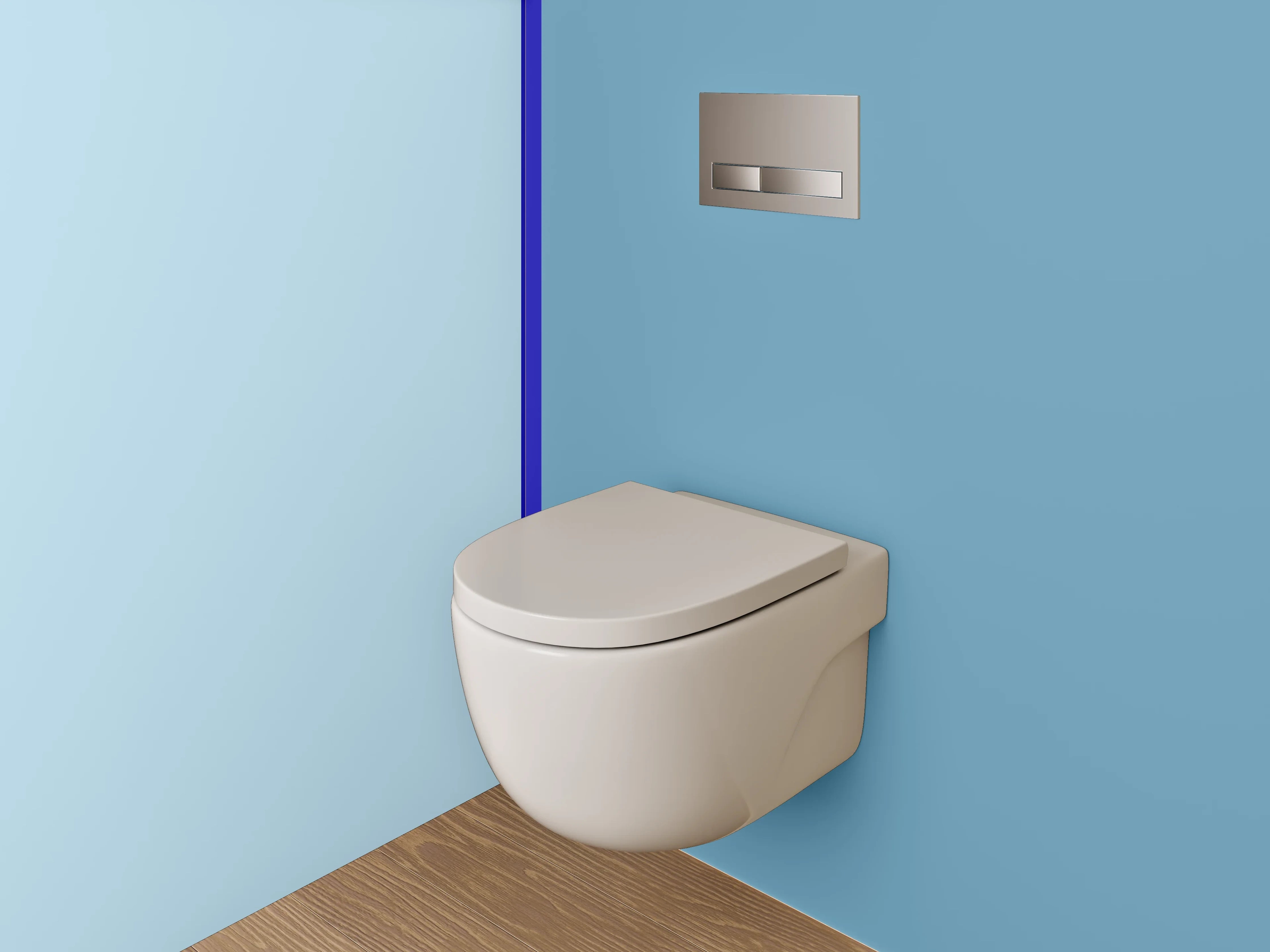 WC-Rückwand - Blaue Farbverläufe mit dunklerem Akzent