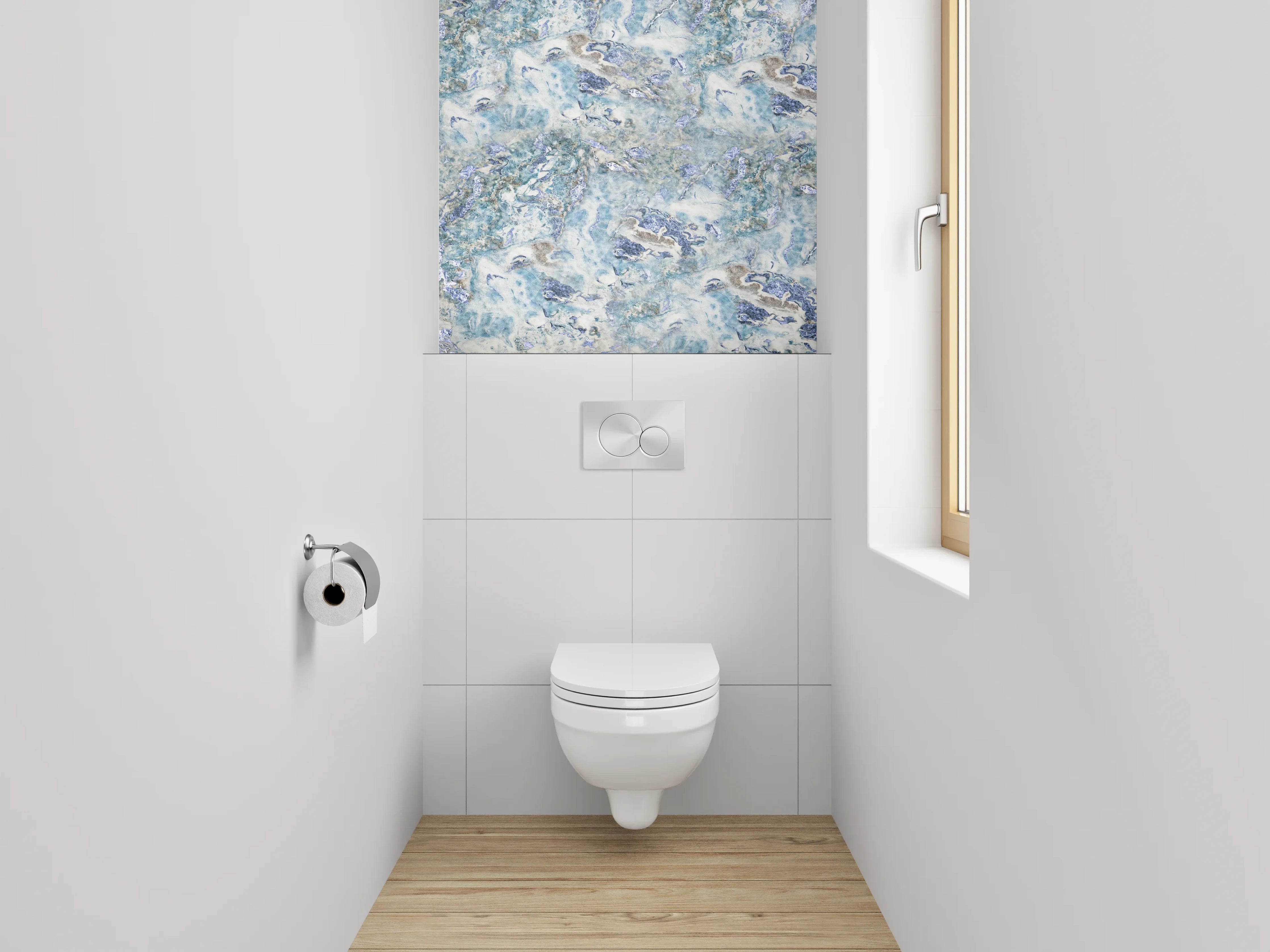 WC-Rückwand - Blaue Marmorstruktur – Modernes Design