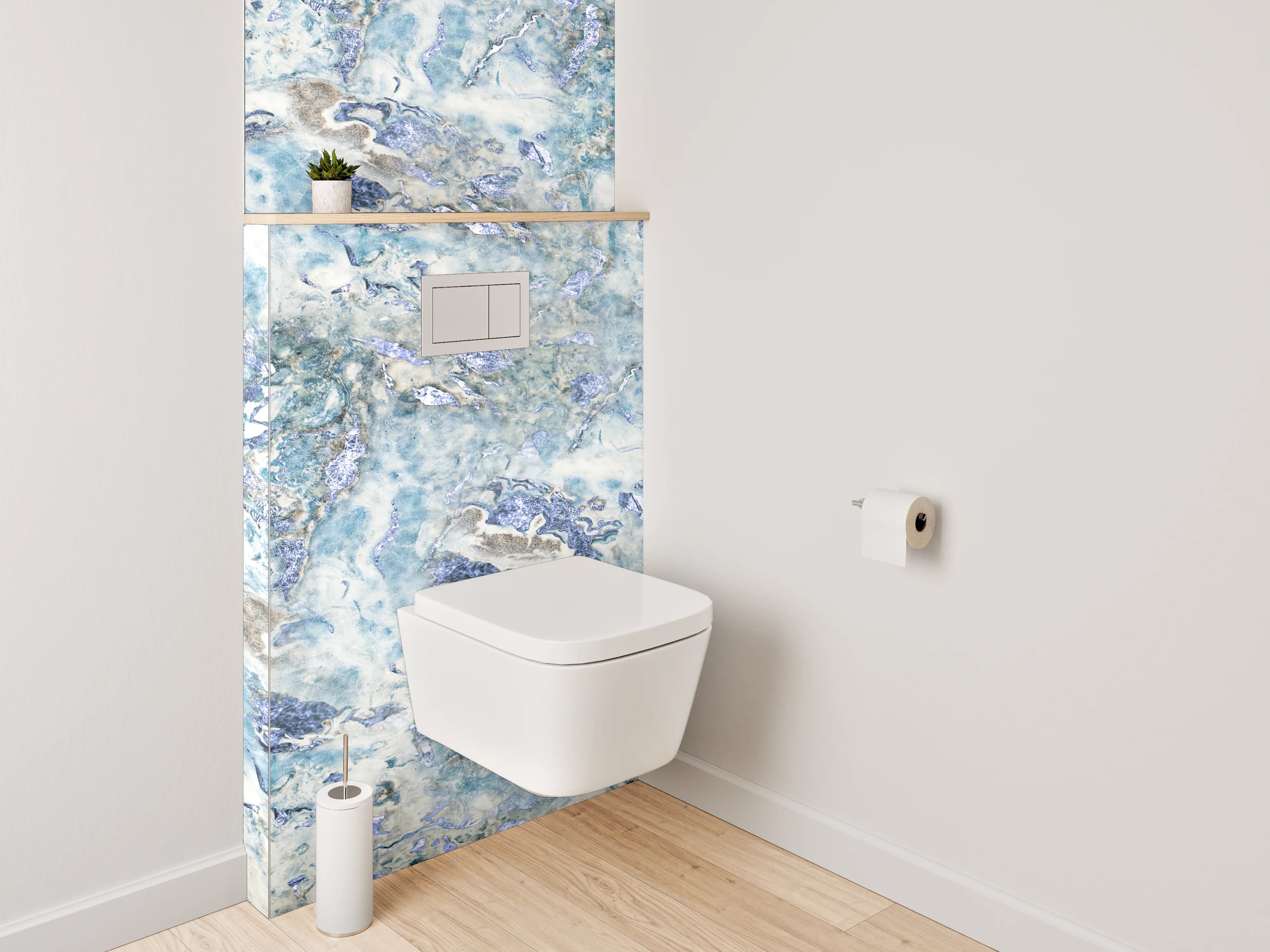 WC-Rückwand - Blaue Marmorstruktur – Modernes Design