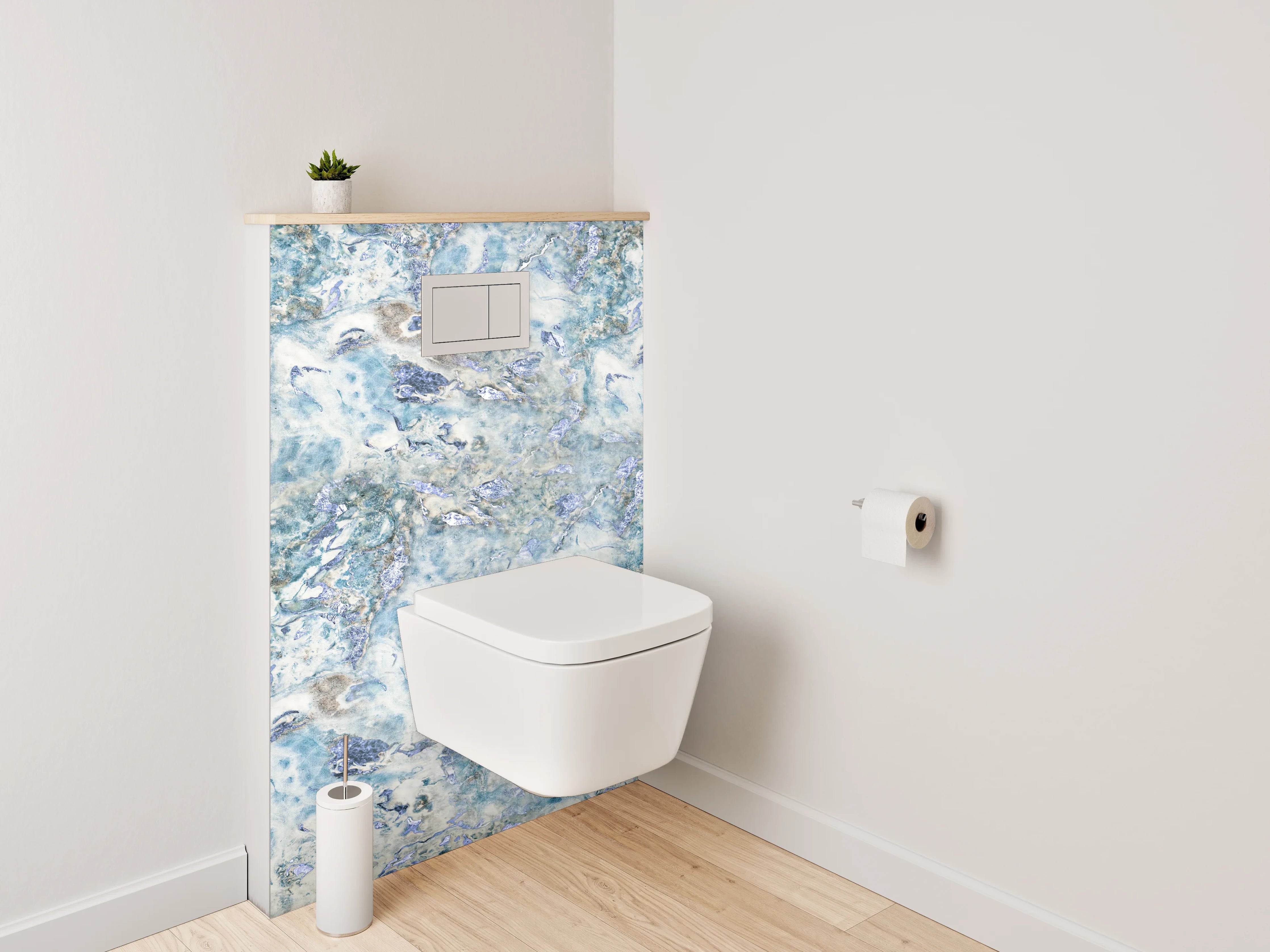 WC-Rückwand - Blaue Marmorstruktur – Modernes Design