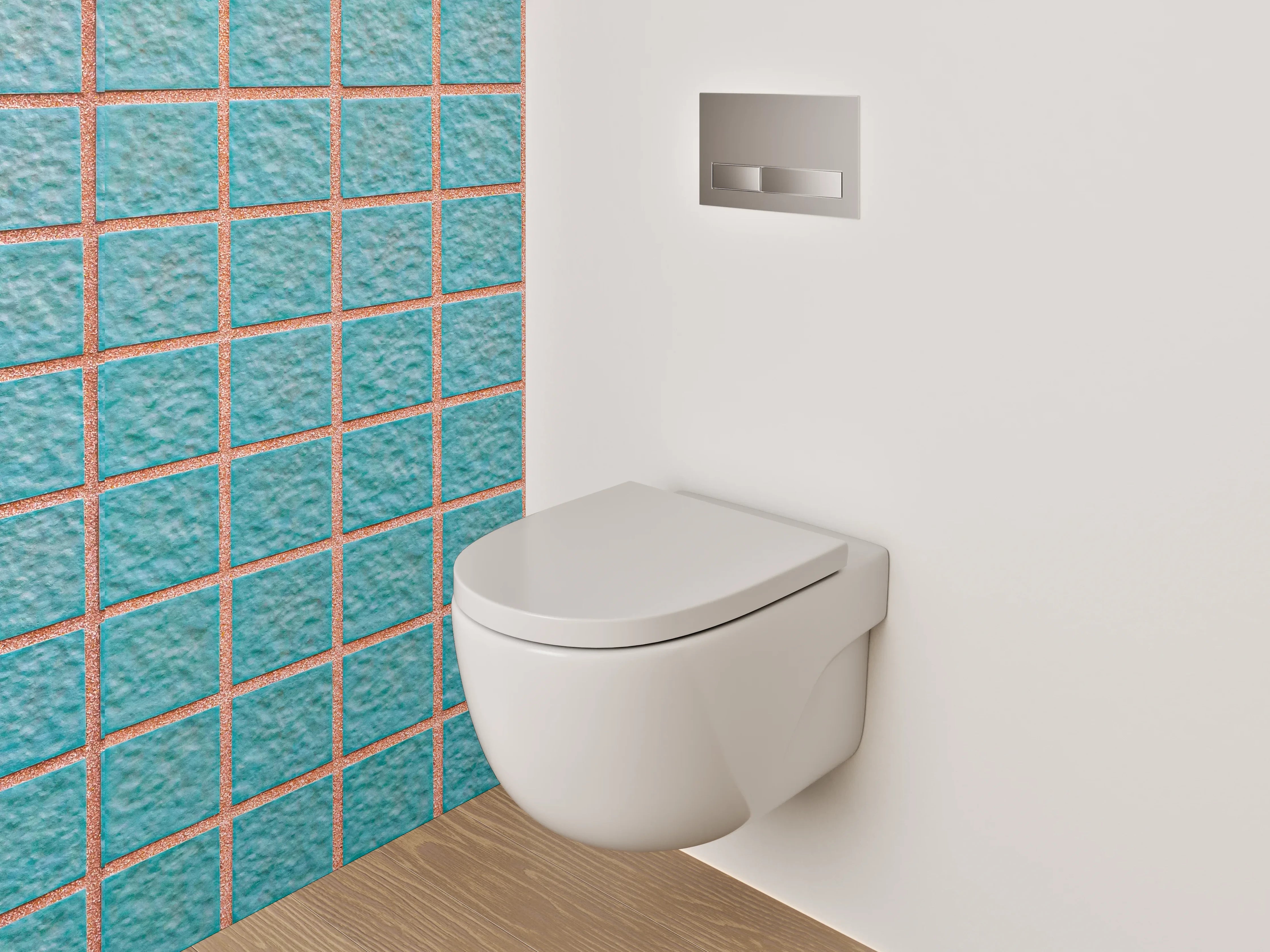 WC-Rückwand - Blaue Mosaikfliesen Struktur
