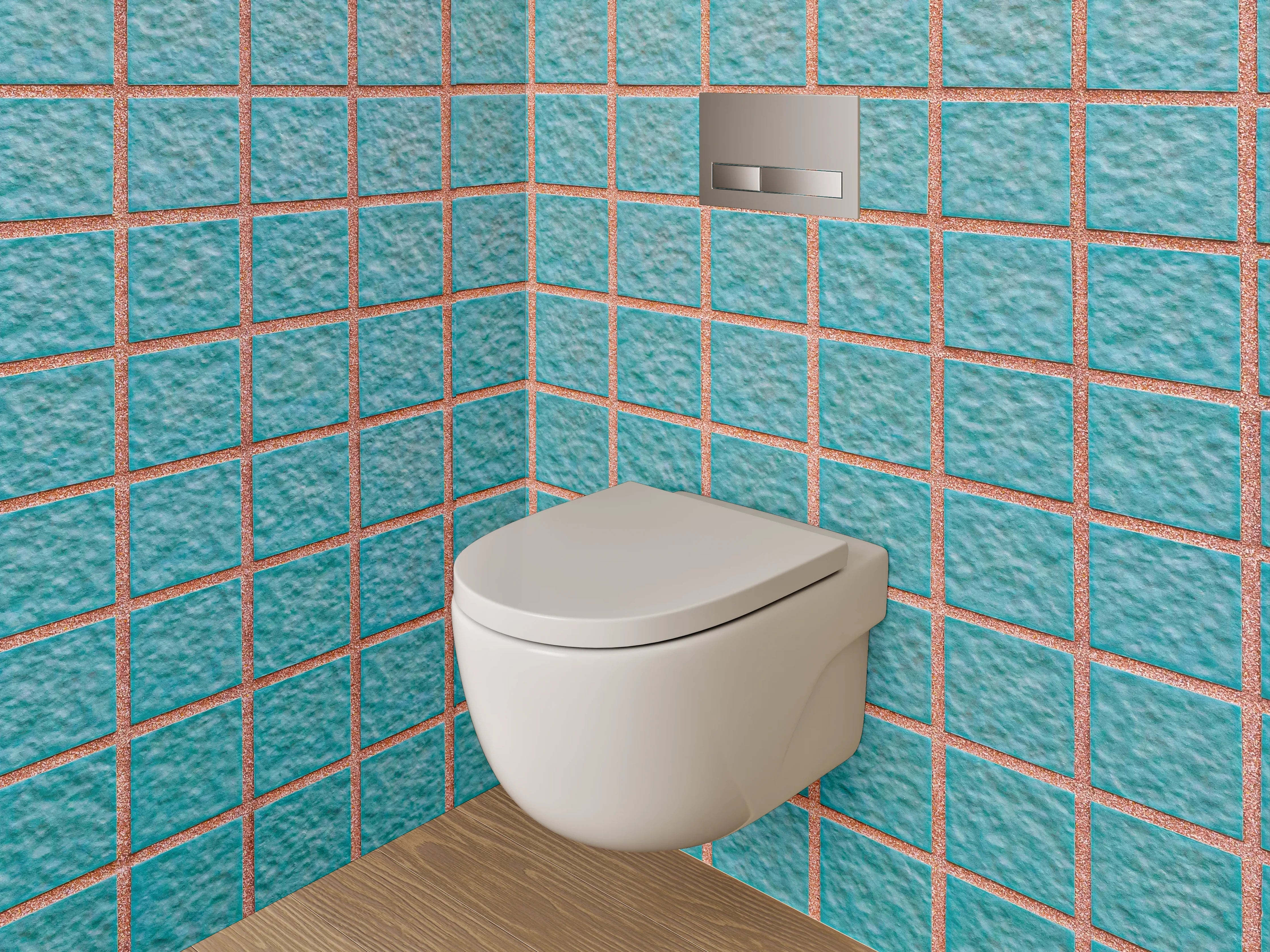 WC-Rückwand - Blaue Mosaikfliesen Struktur