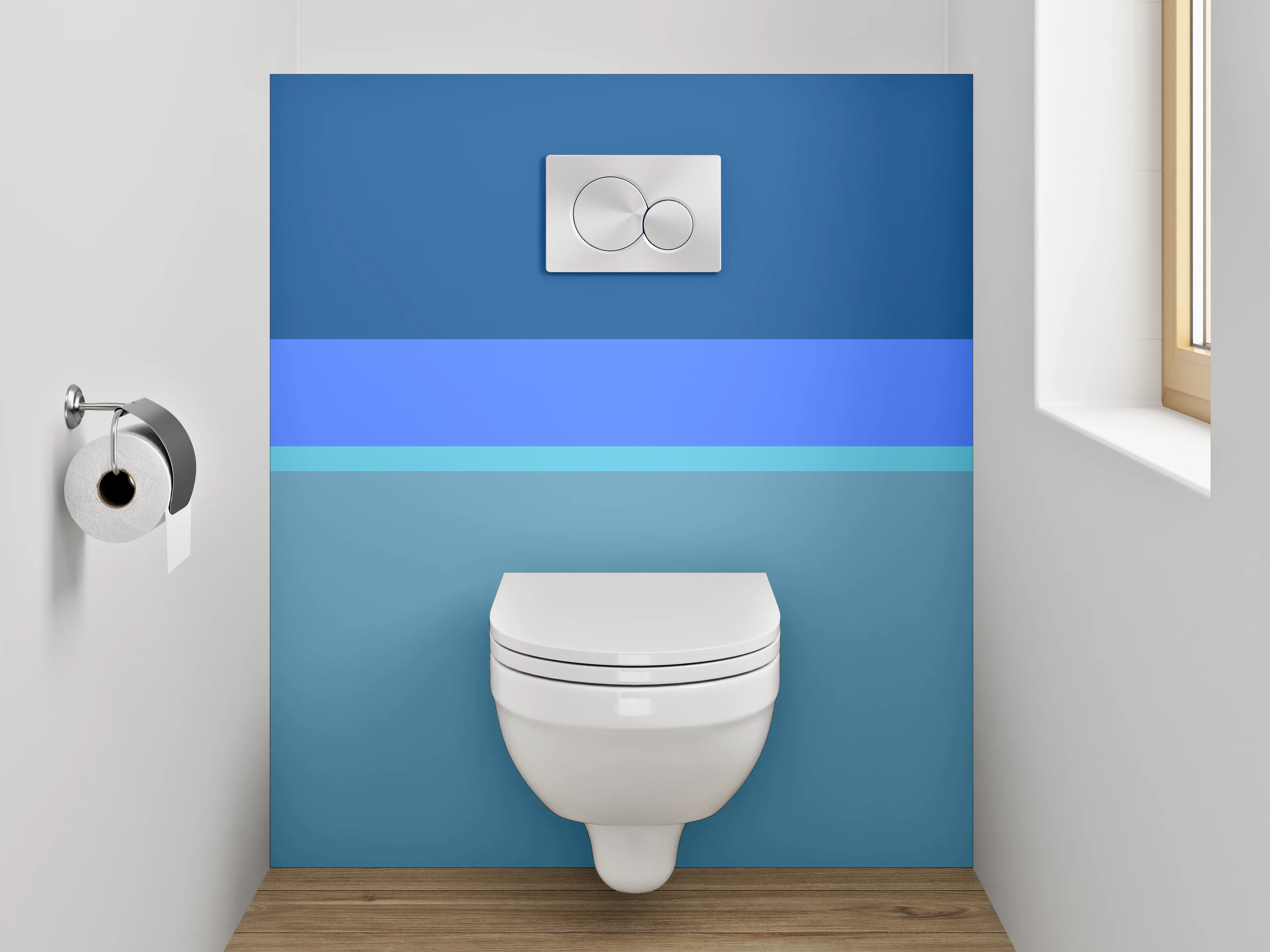 WC-Rückwand - Blaue Streifen Abstrakt