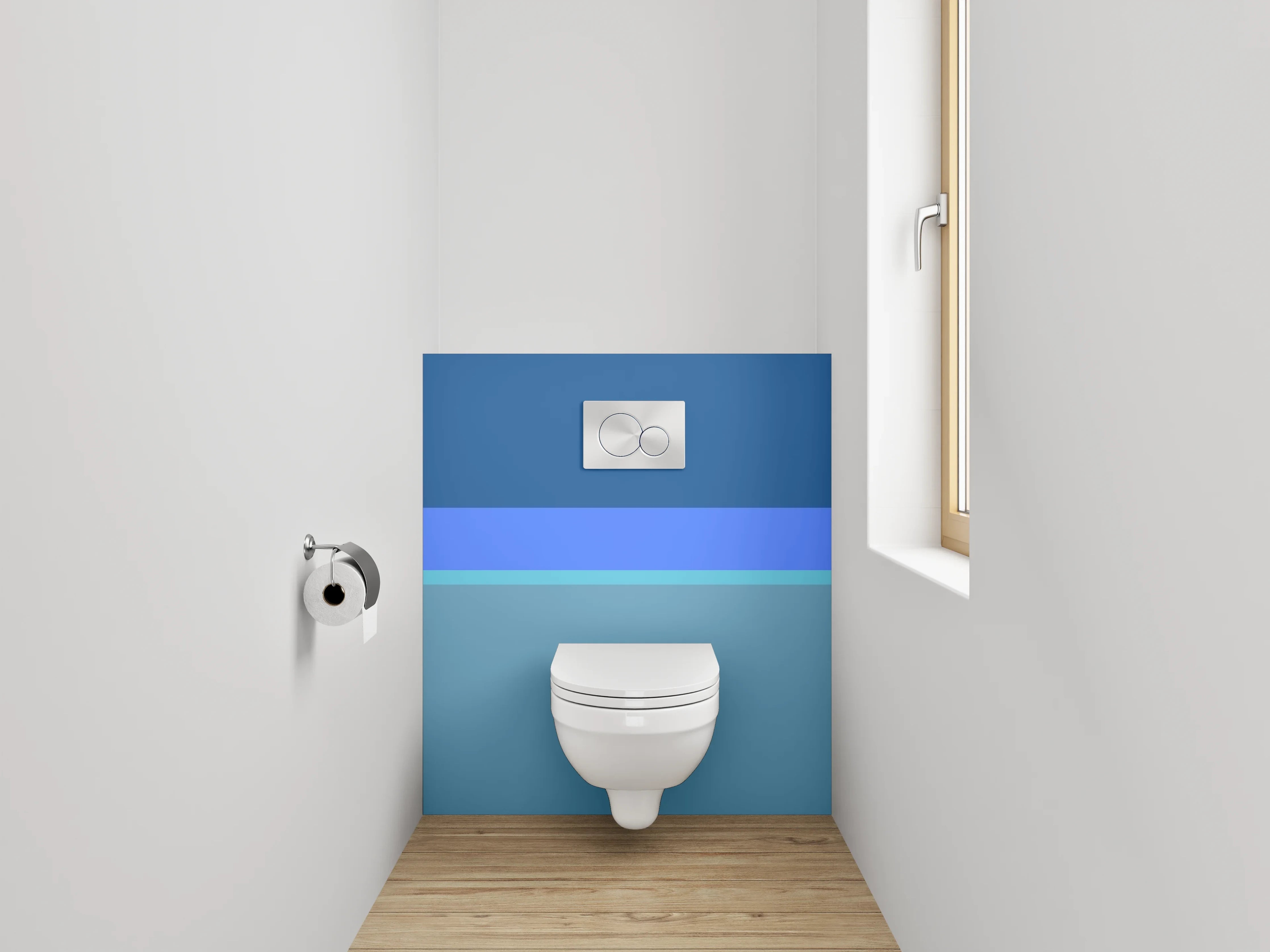 WC-Rückwand - Blaue Streifen Abstrakt