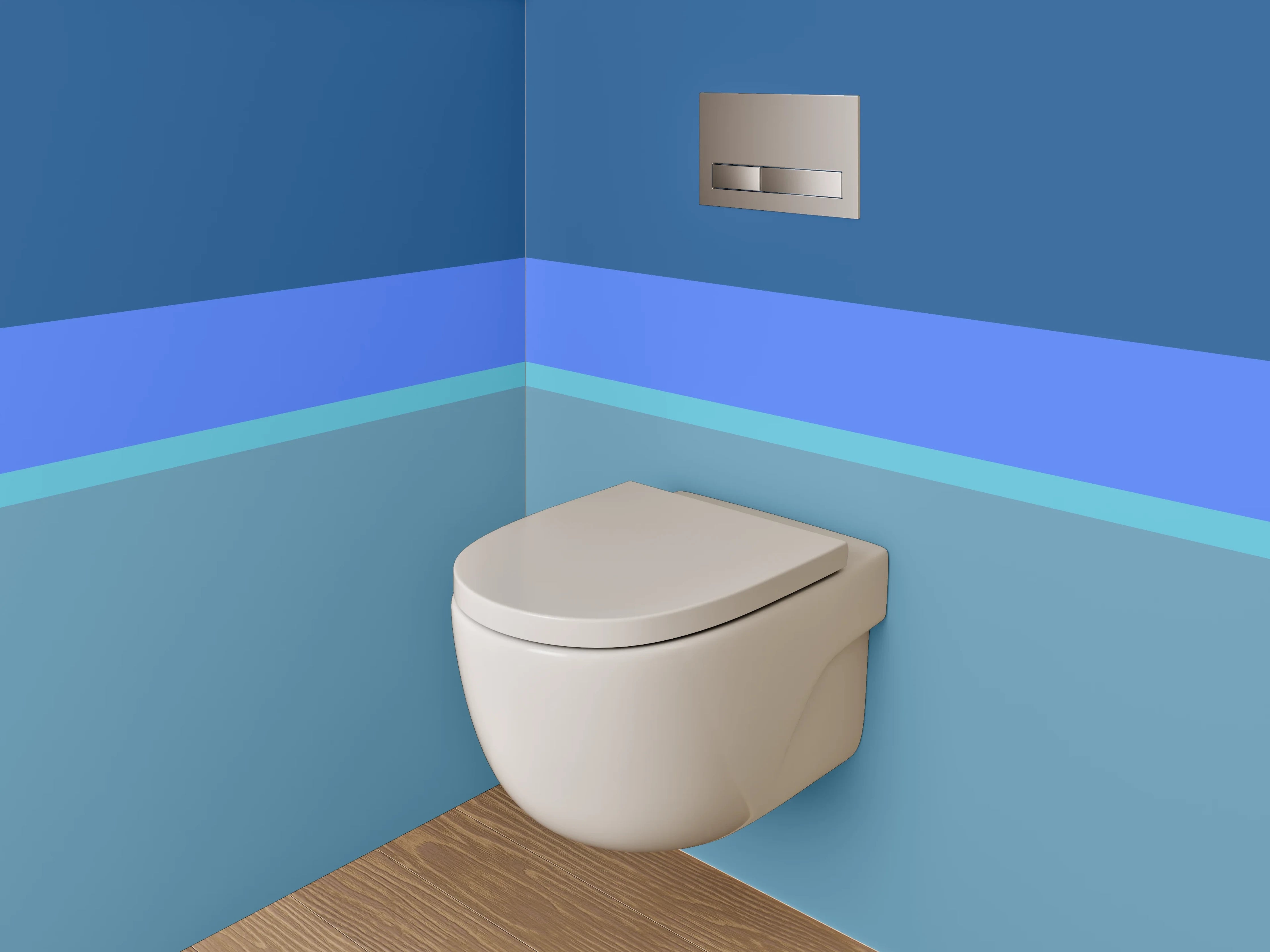 WC-Rückwand - Blaue Streifen Abstrakt