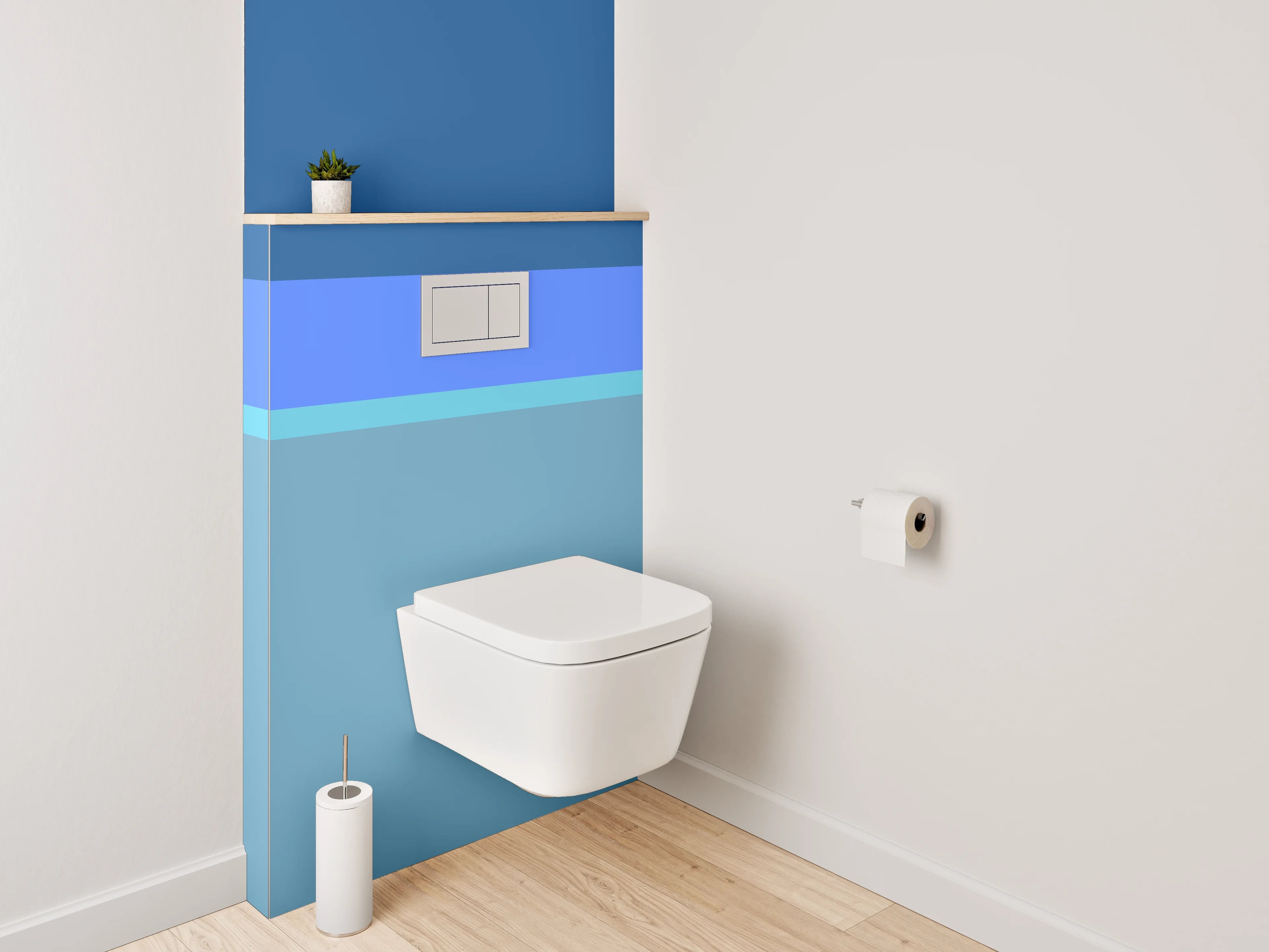 WC-Rückwand - Blaue Streifen Abstrakt