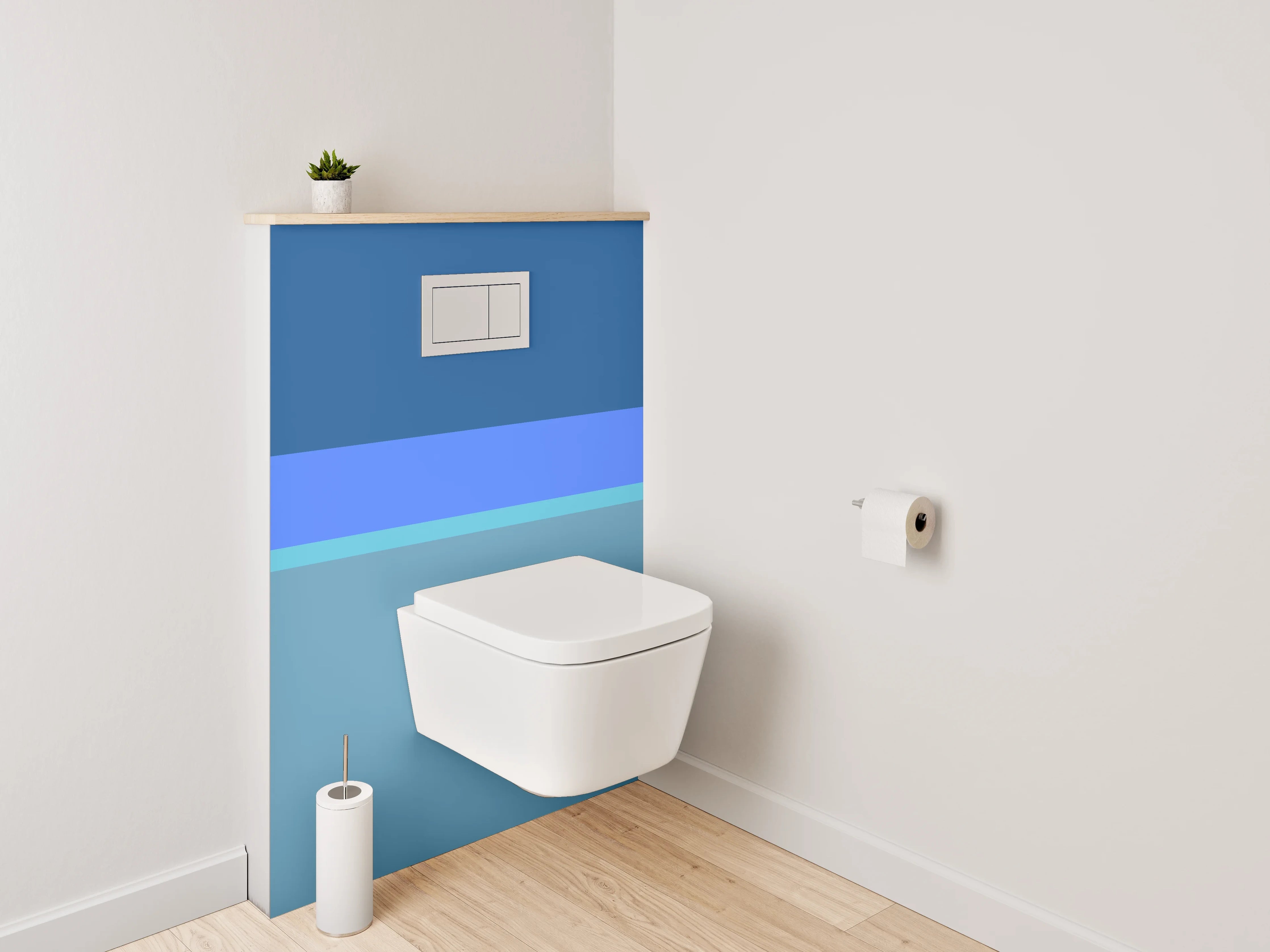 WC-Rückwand - Blaue Streifen Abstrakt
