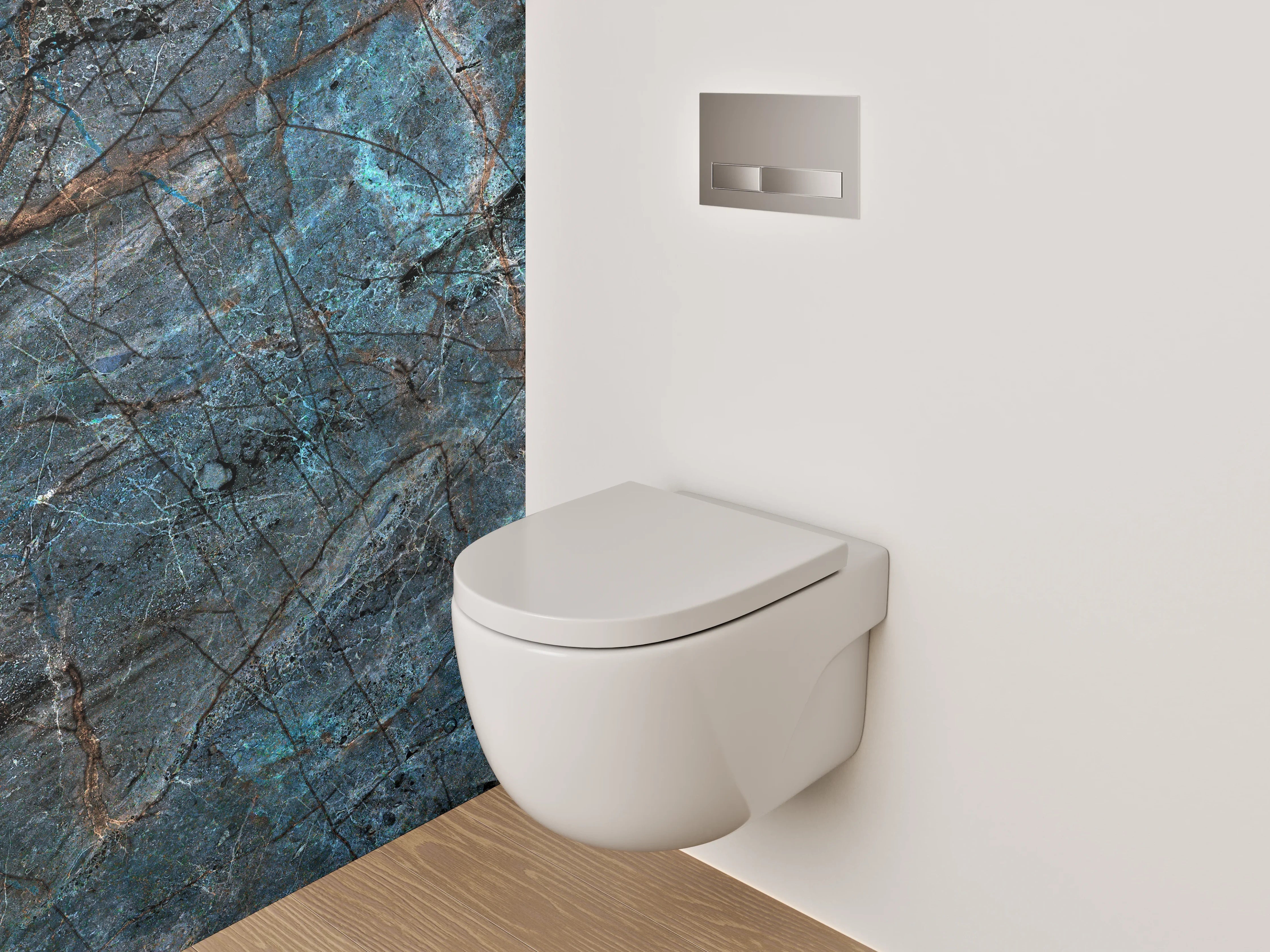 WC-Rückwand - Blauer Labradorit Schiefer Steinoptik