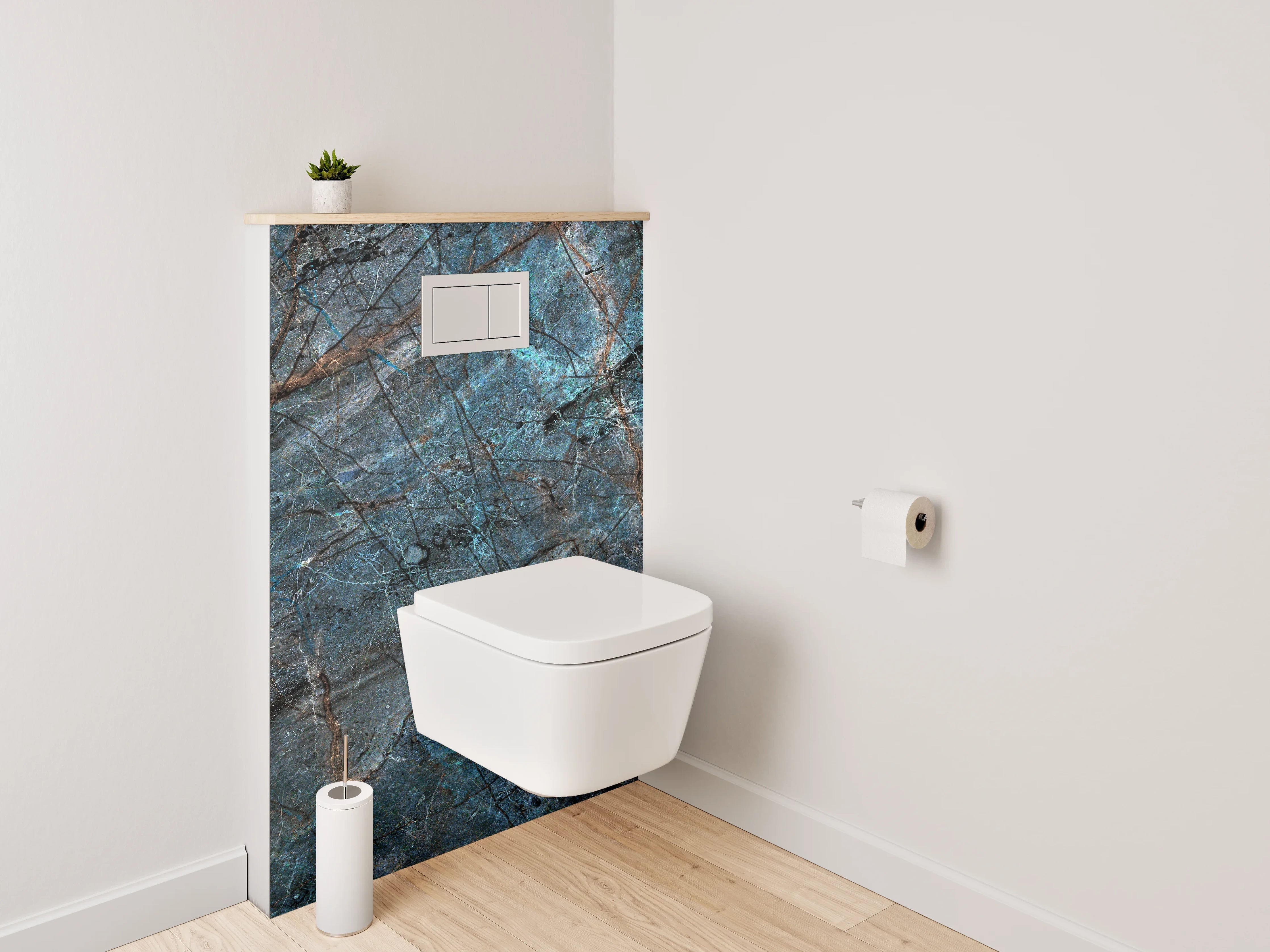 WC-Rückwand - Blauer Labradorit Schiefer Steinoptik