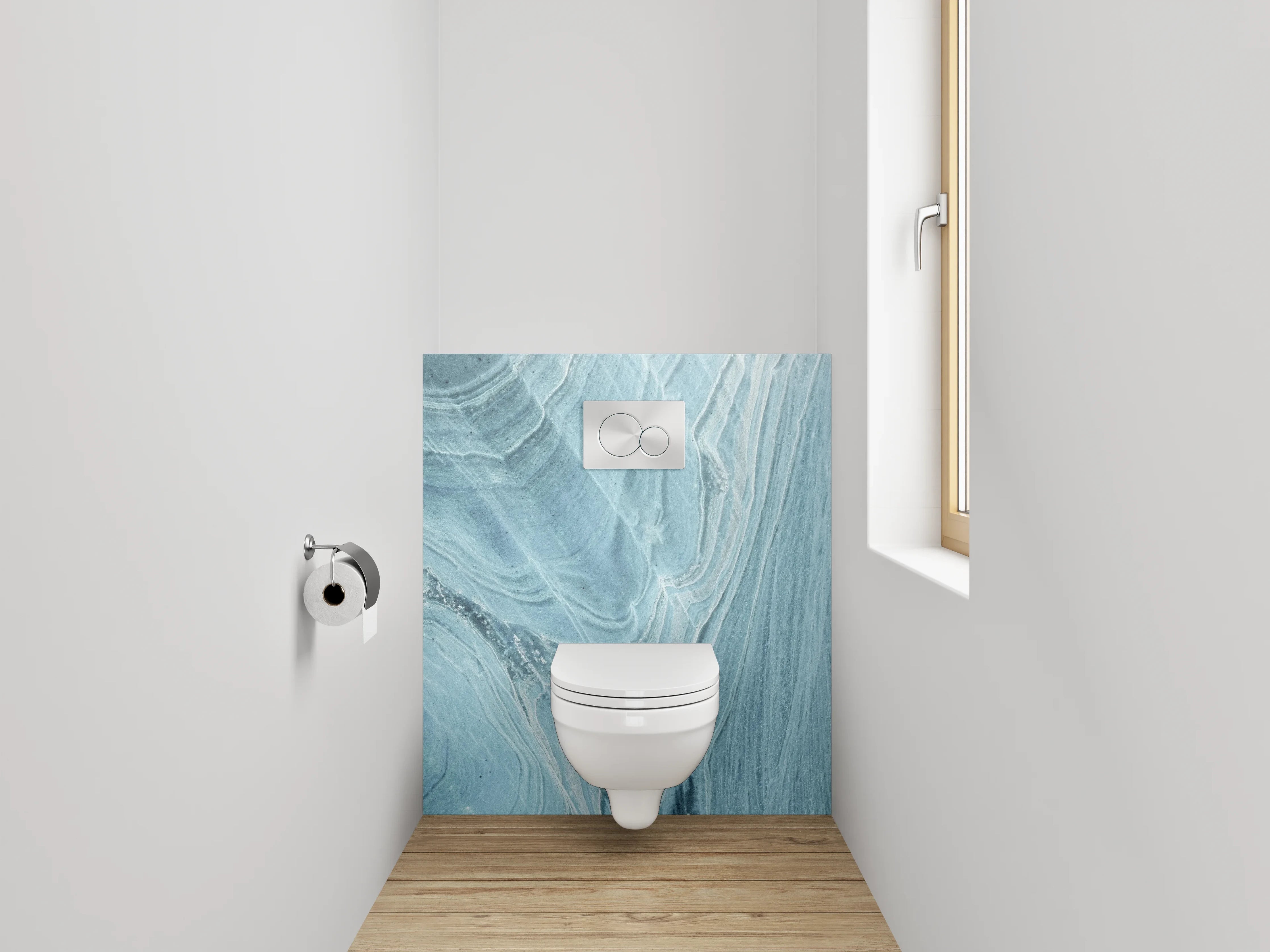 WC-Rückwand - Blauer Marmor Effekt Wanddekor