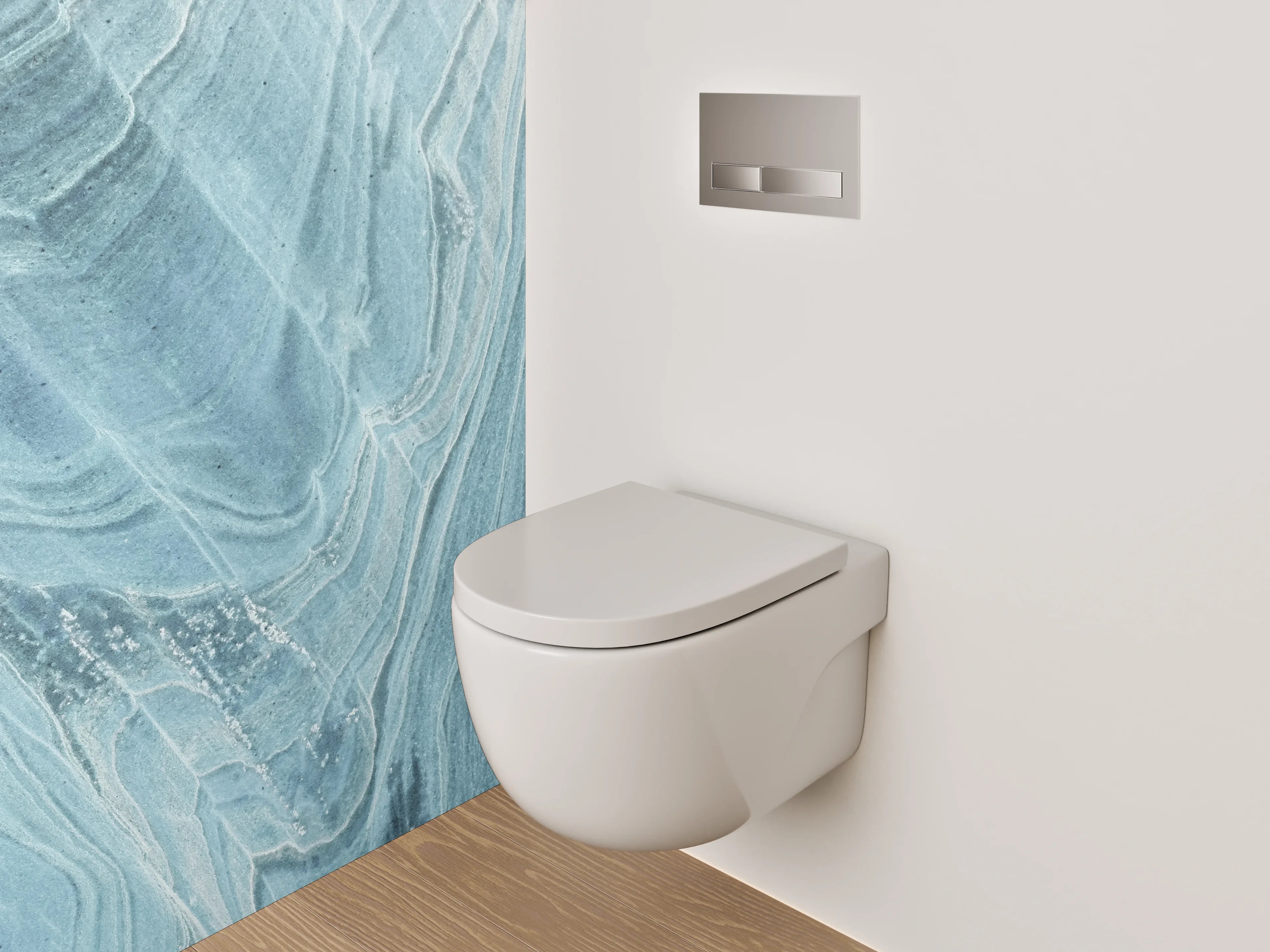 WC-Rückwand - Blauer Marmor Effekt Wanddekor