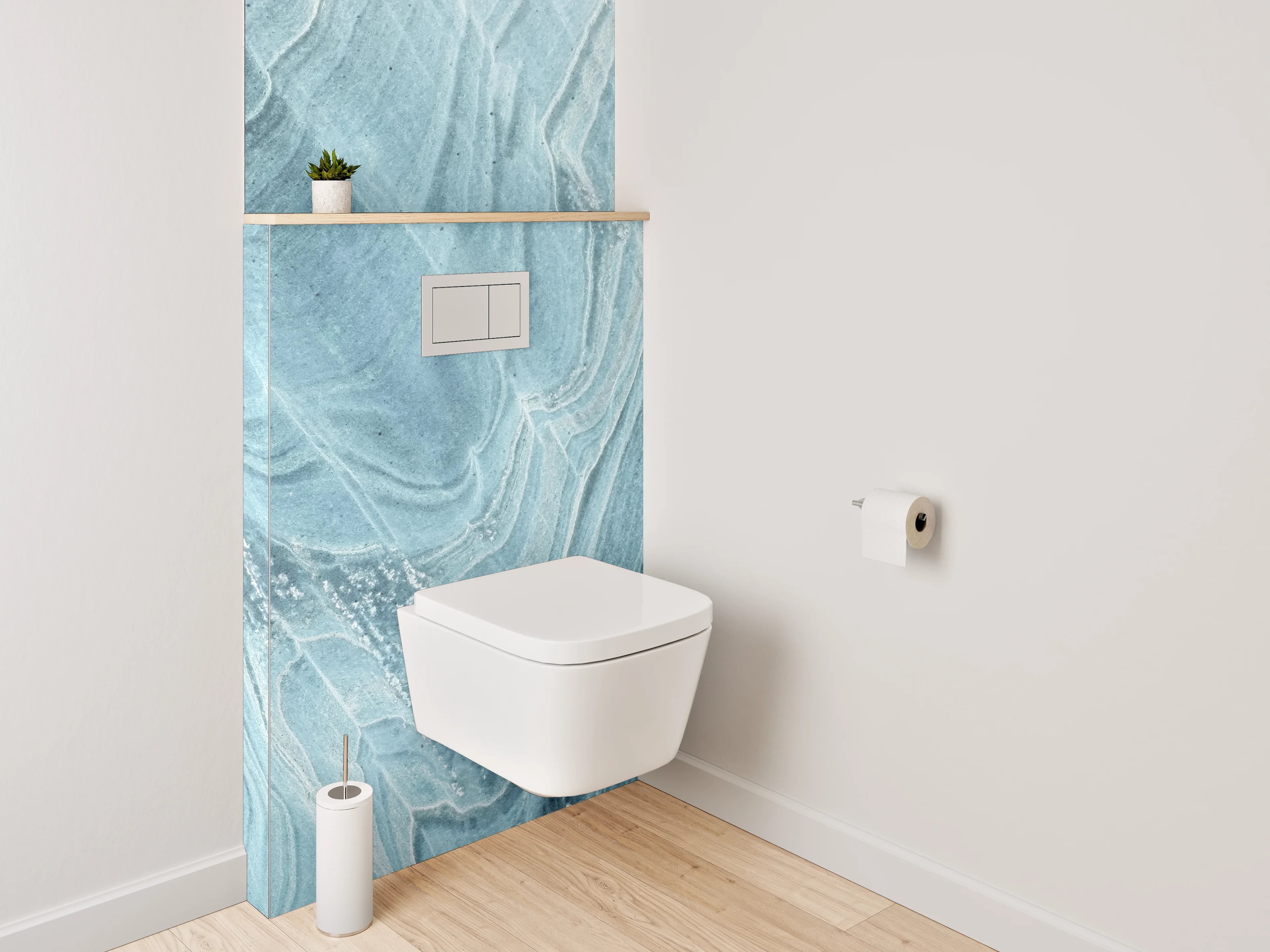 WC-Rückwand - Blauer Marmor Effekt Wanddekor