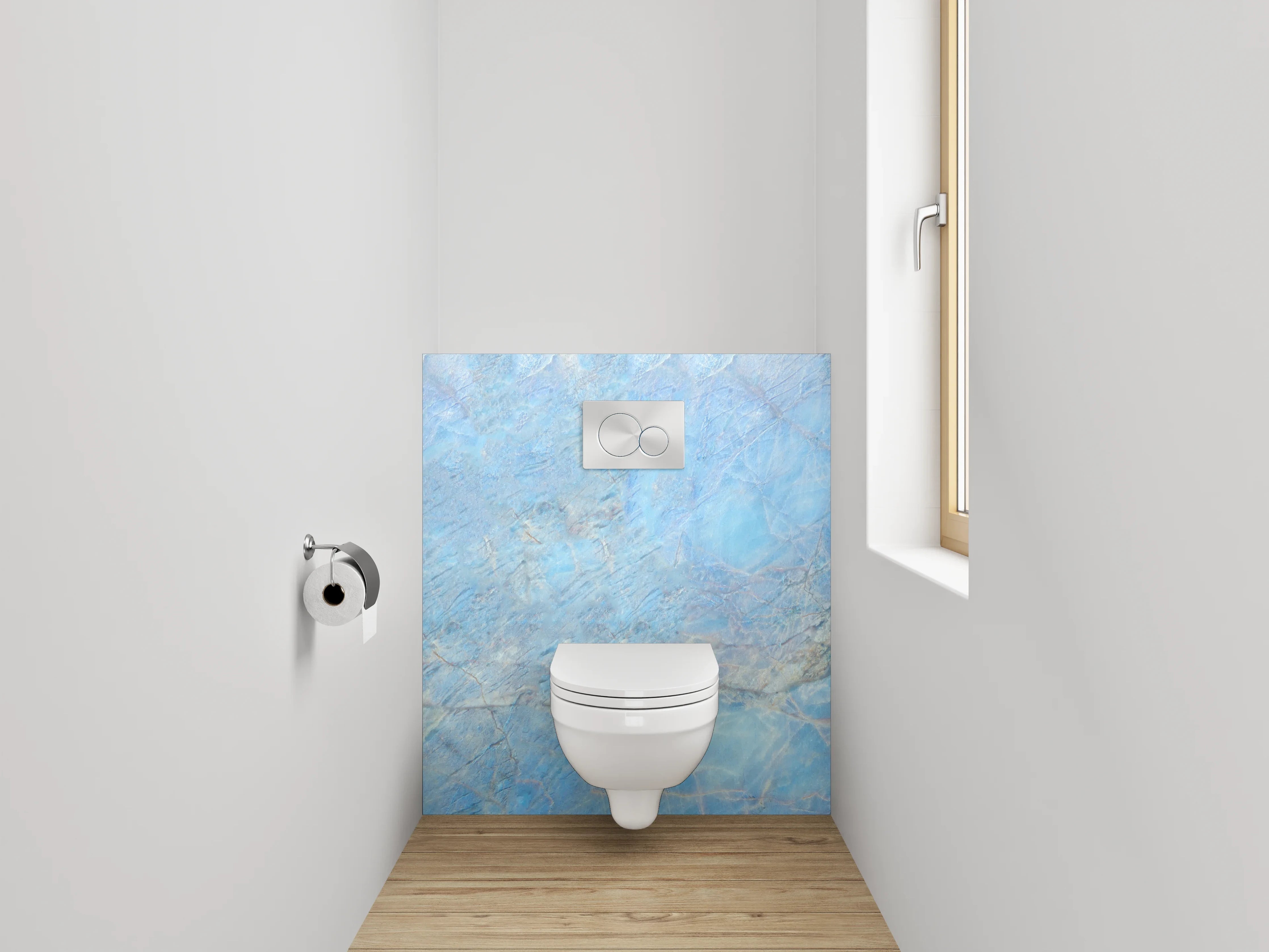 WC-Rückwand - Blauer Marmor Wasserstruktur Schimmer