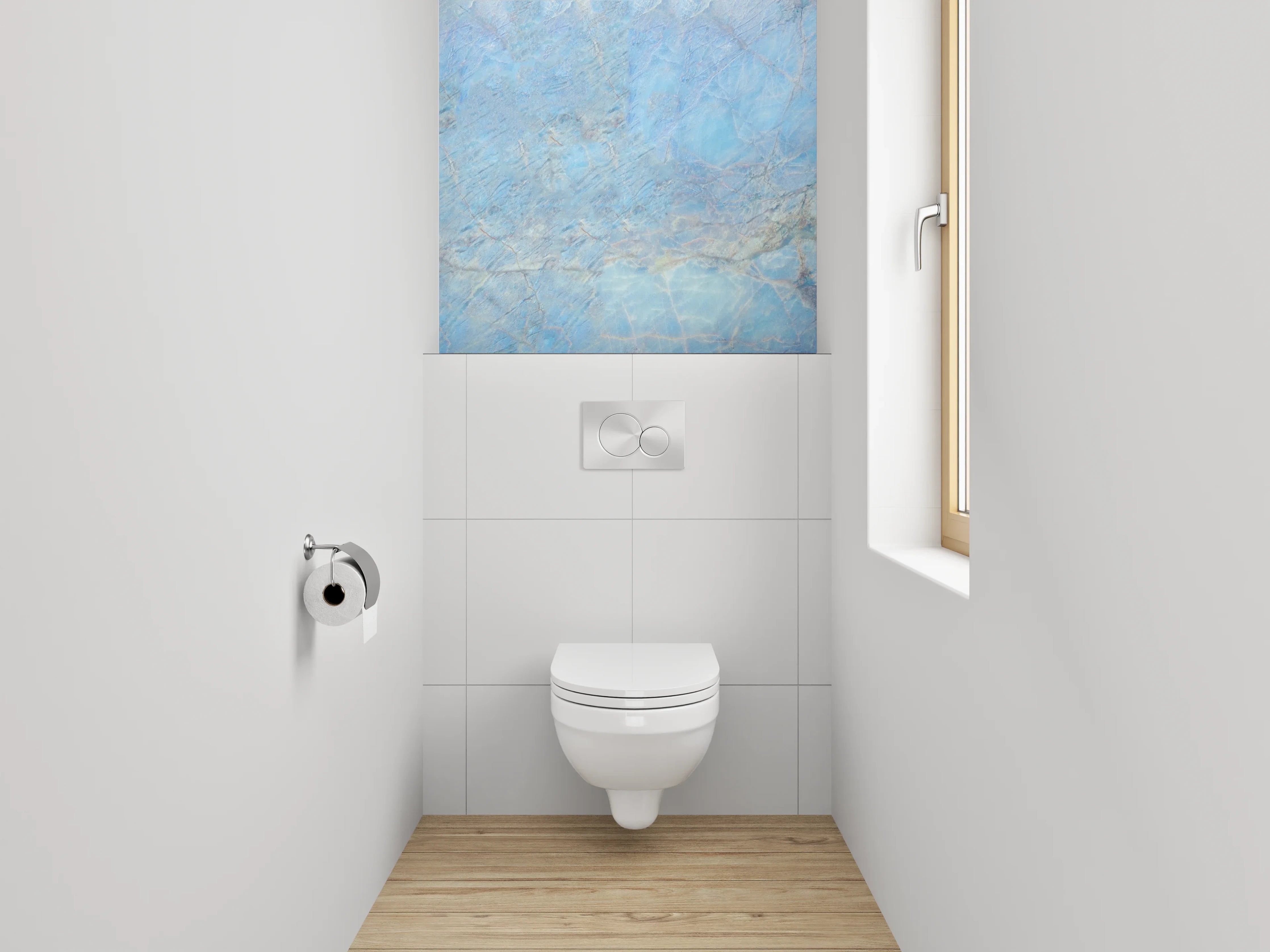 WC-Rückwand - Blauer Marmor Wasserstruktur Schimmer