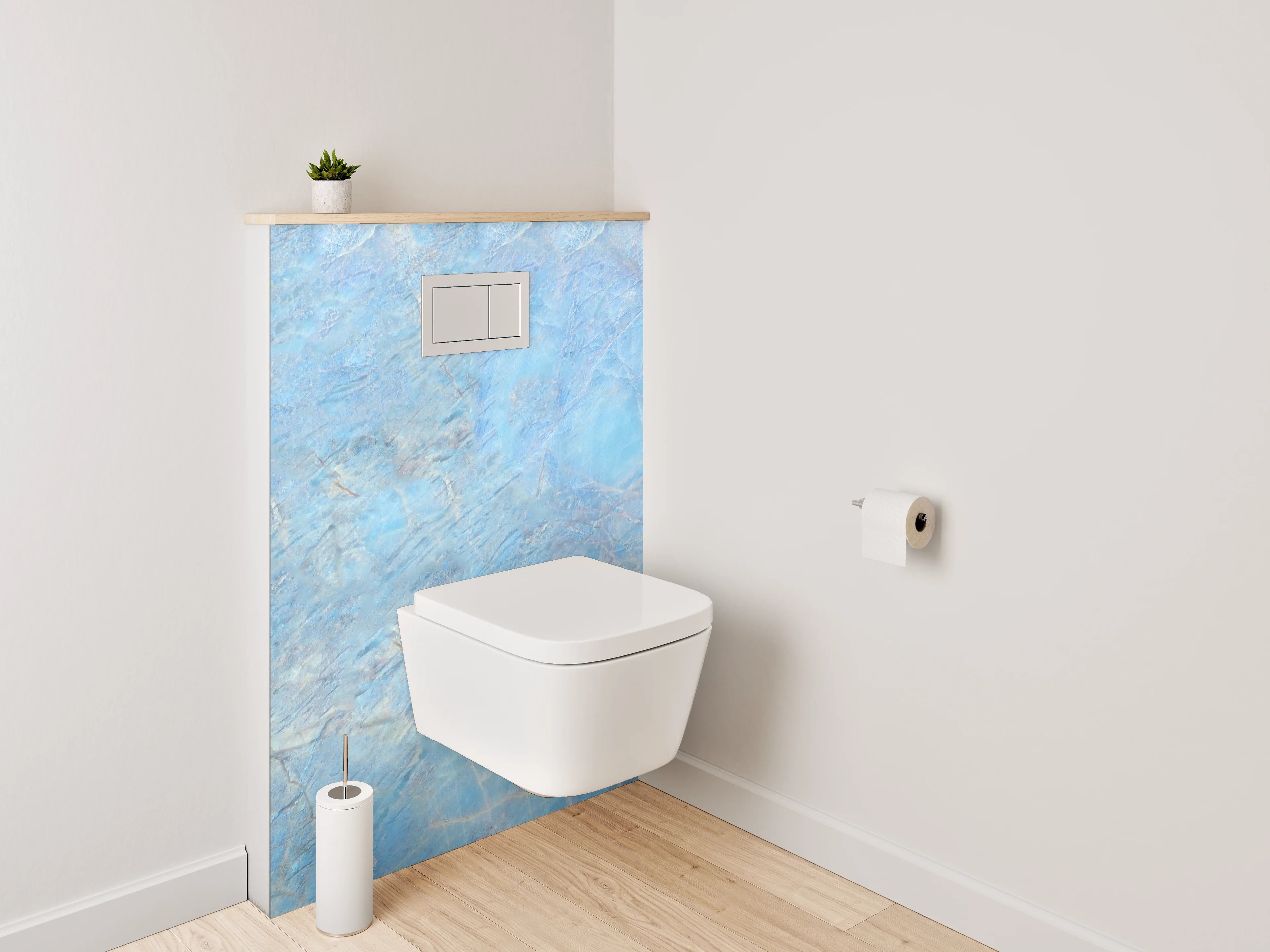 WC-Rückwand - Blauer Marmor Wasserstruktur Schimmer