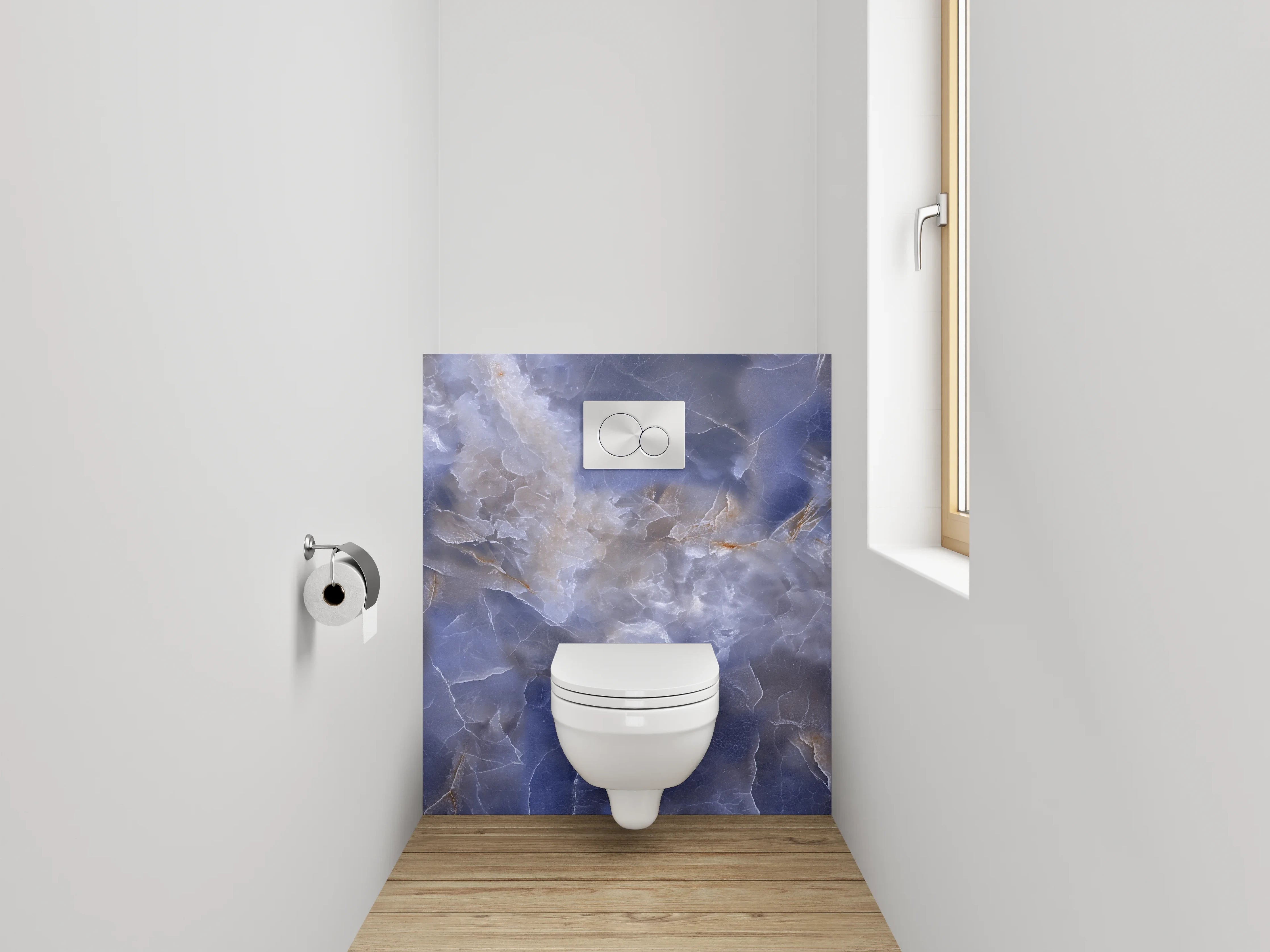 WC-Rückwand - Blauer Onyx Marmoroptik