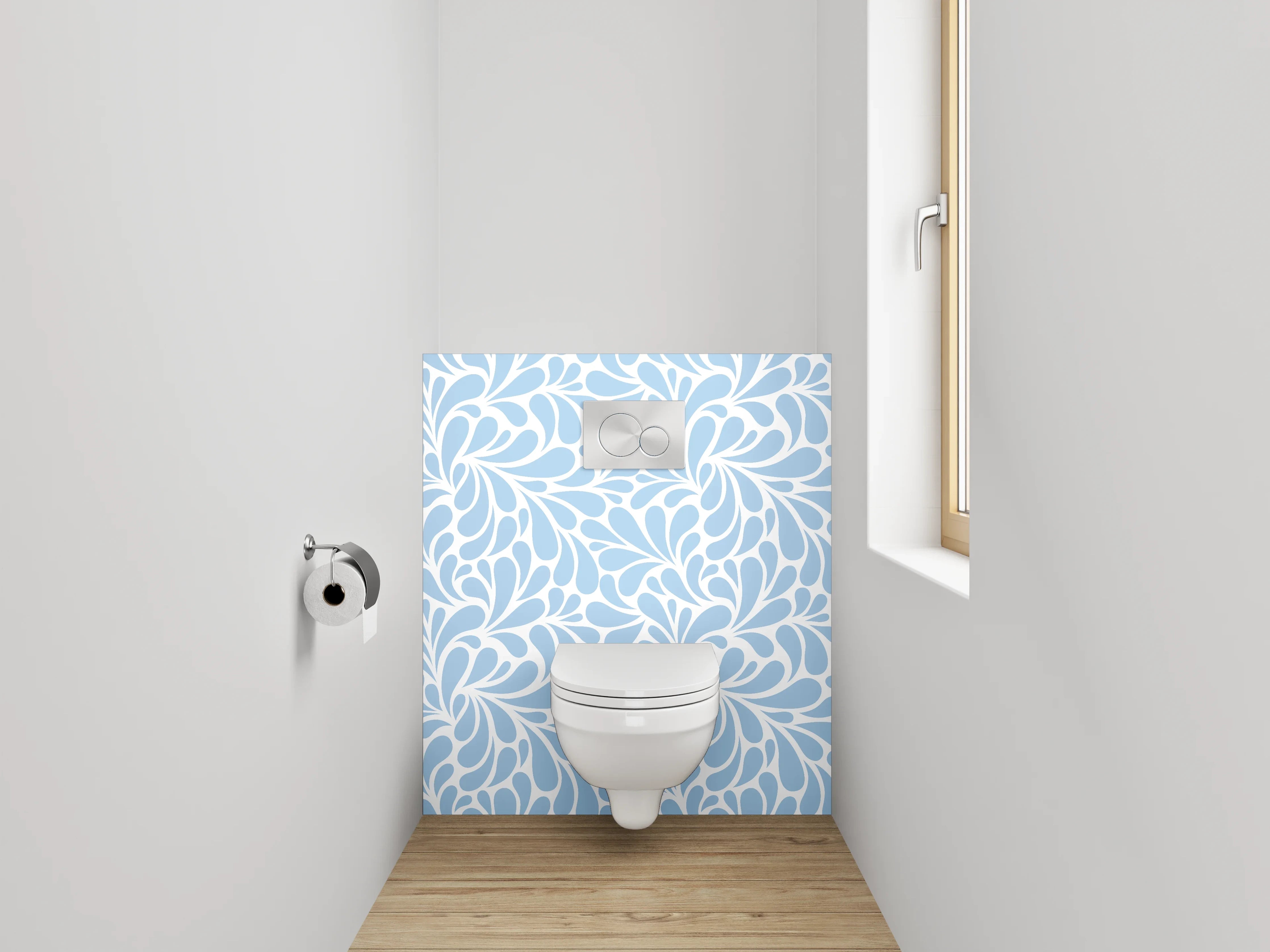 WC-Rückwand - Blaues Ornament-Muster Tapete