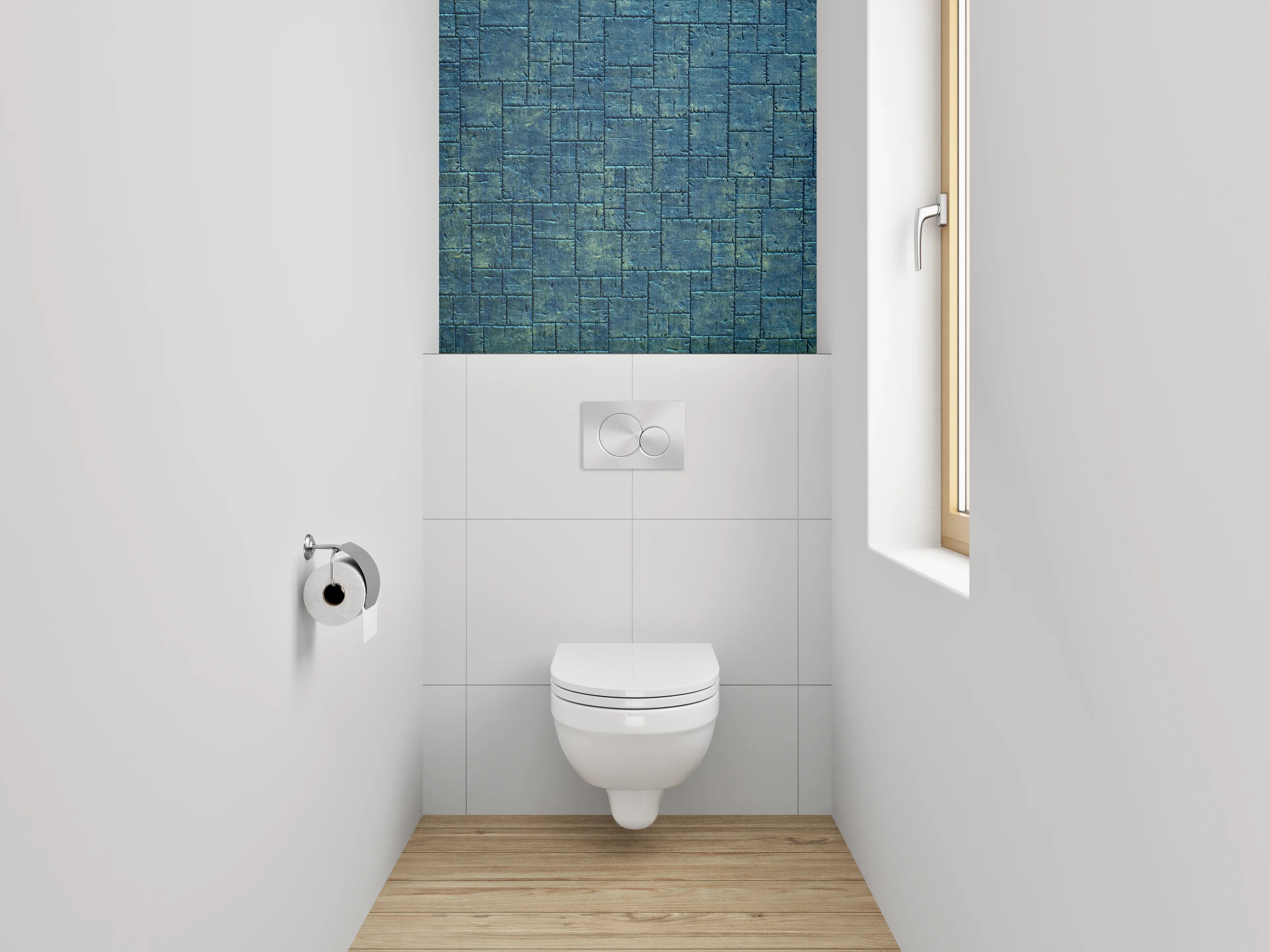 WC-Rückwand - Blaues Steinmuster Modern