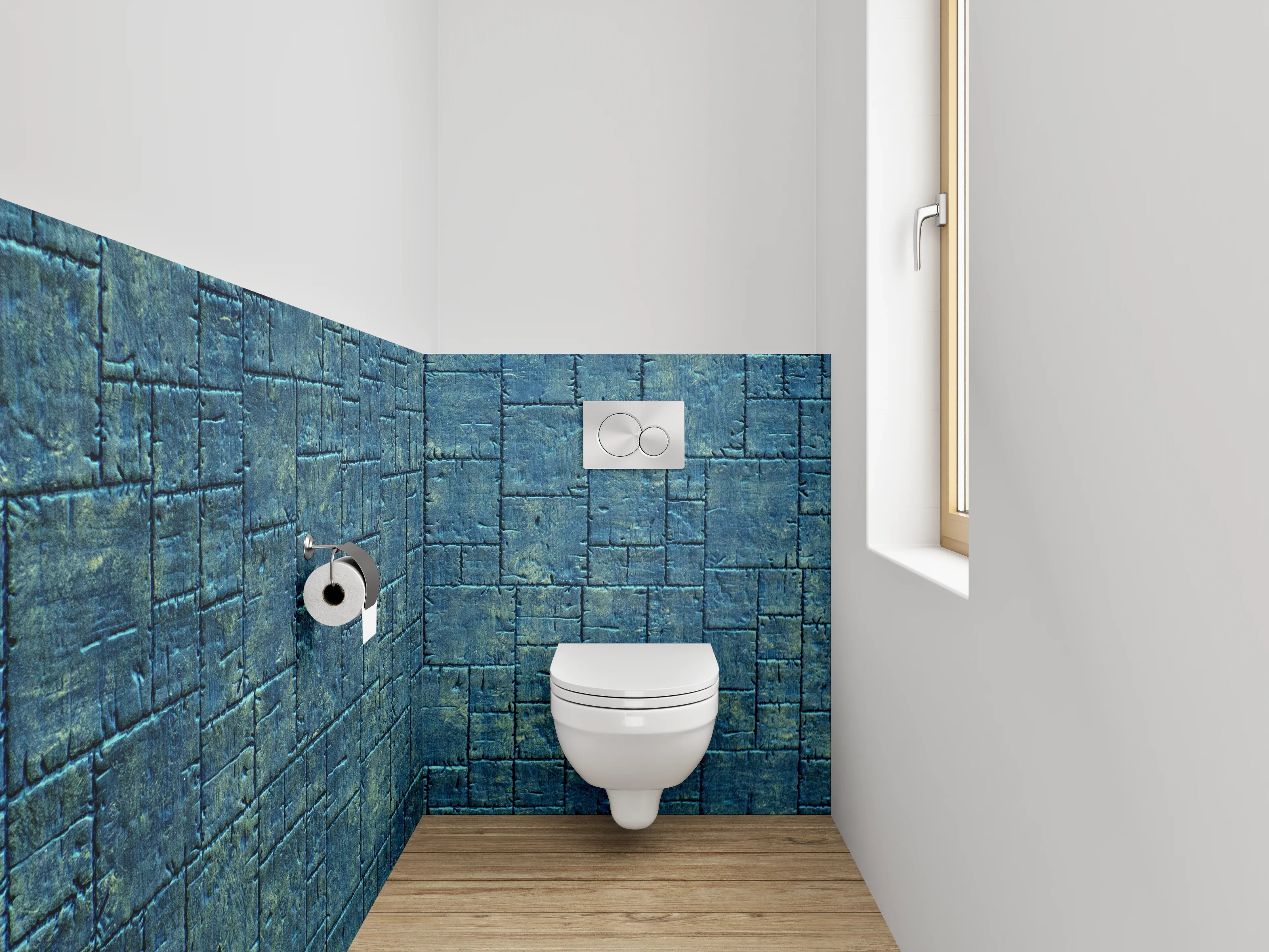 WC-Rückwand - Blaues Steinmuster Modern