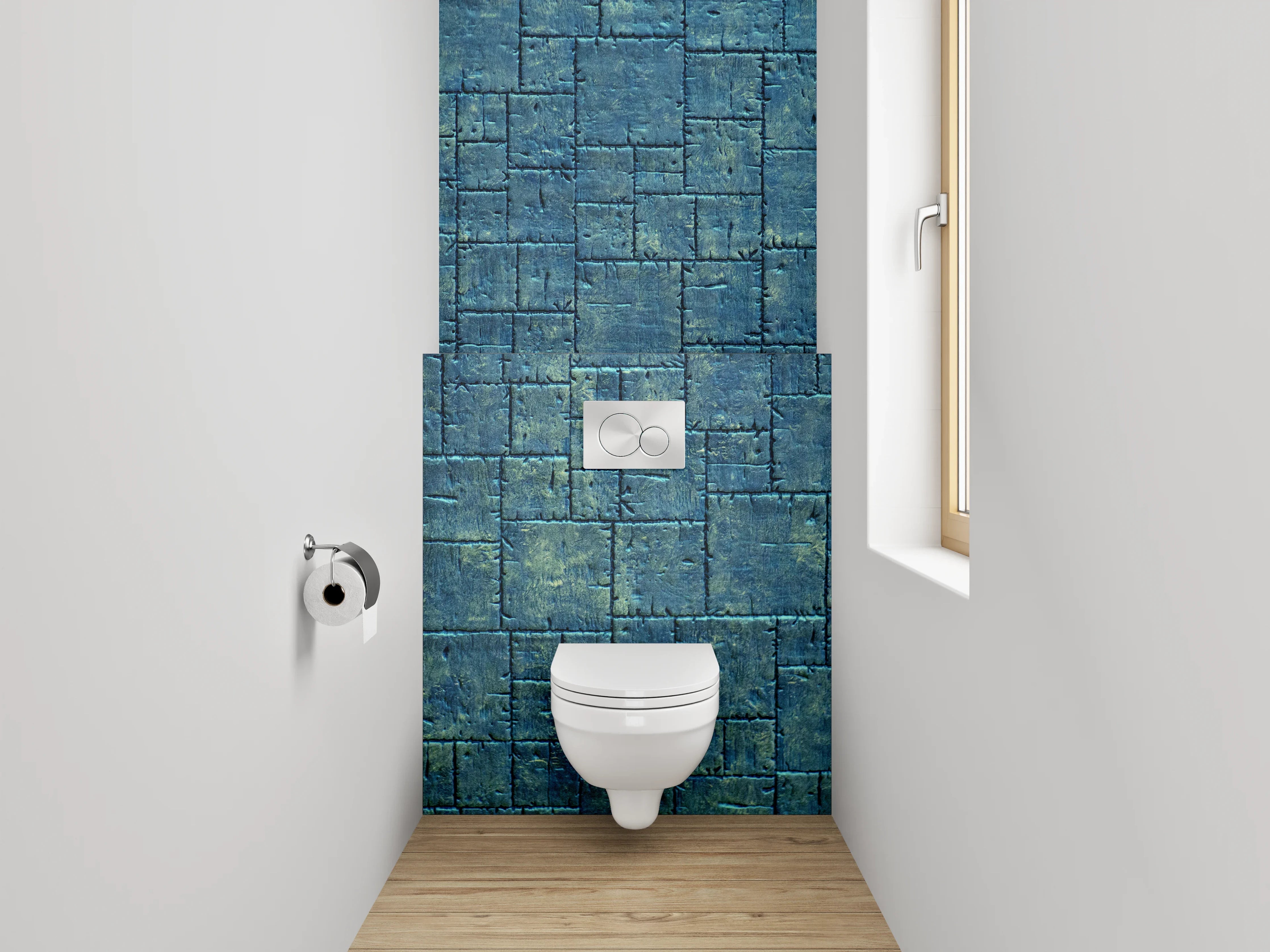 WC-Rückwand - Blaues Steinmuster Modern