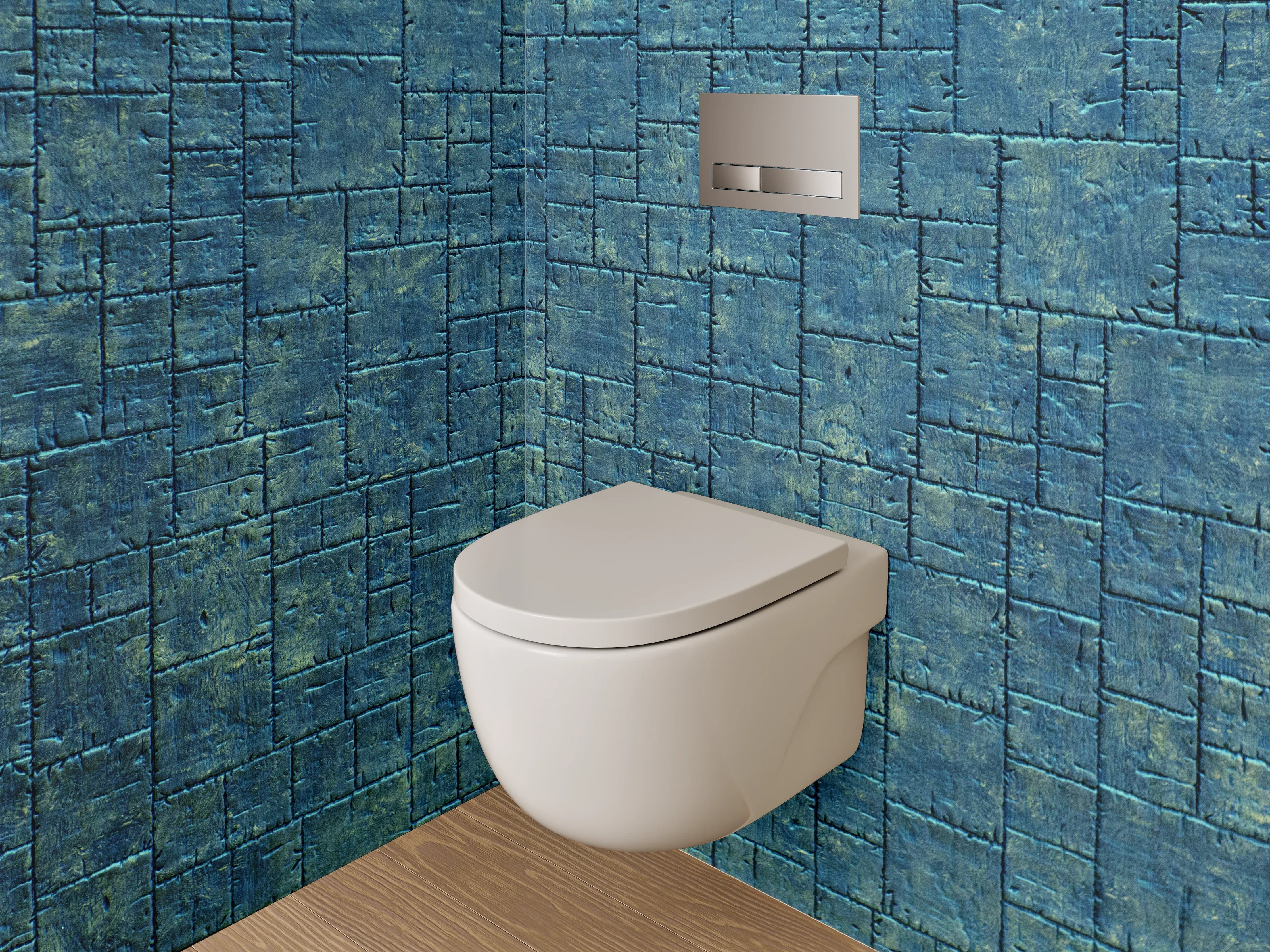 WC-Rückwand - Blaues Steinmuster Modern