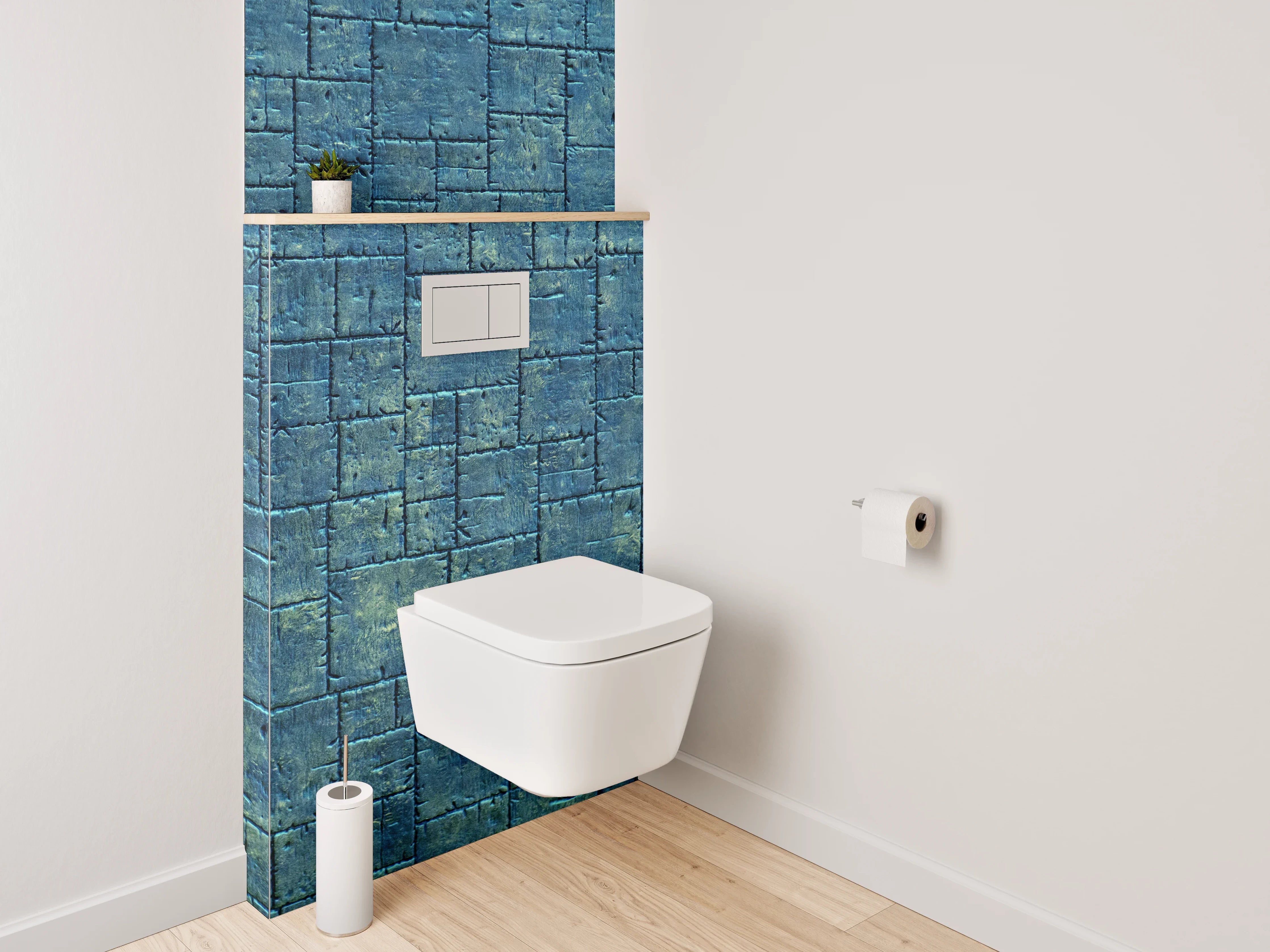 WC-Rückwand - Blaues Steinmuster Modern