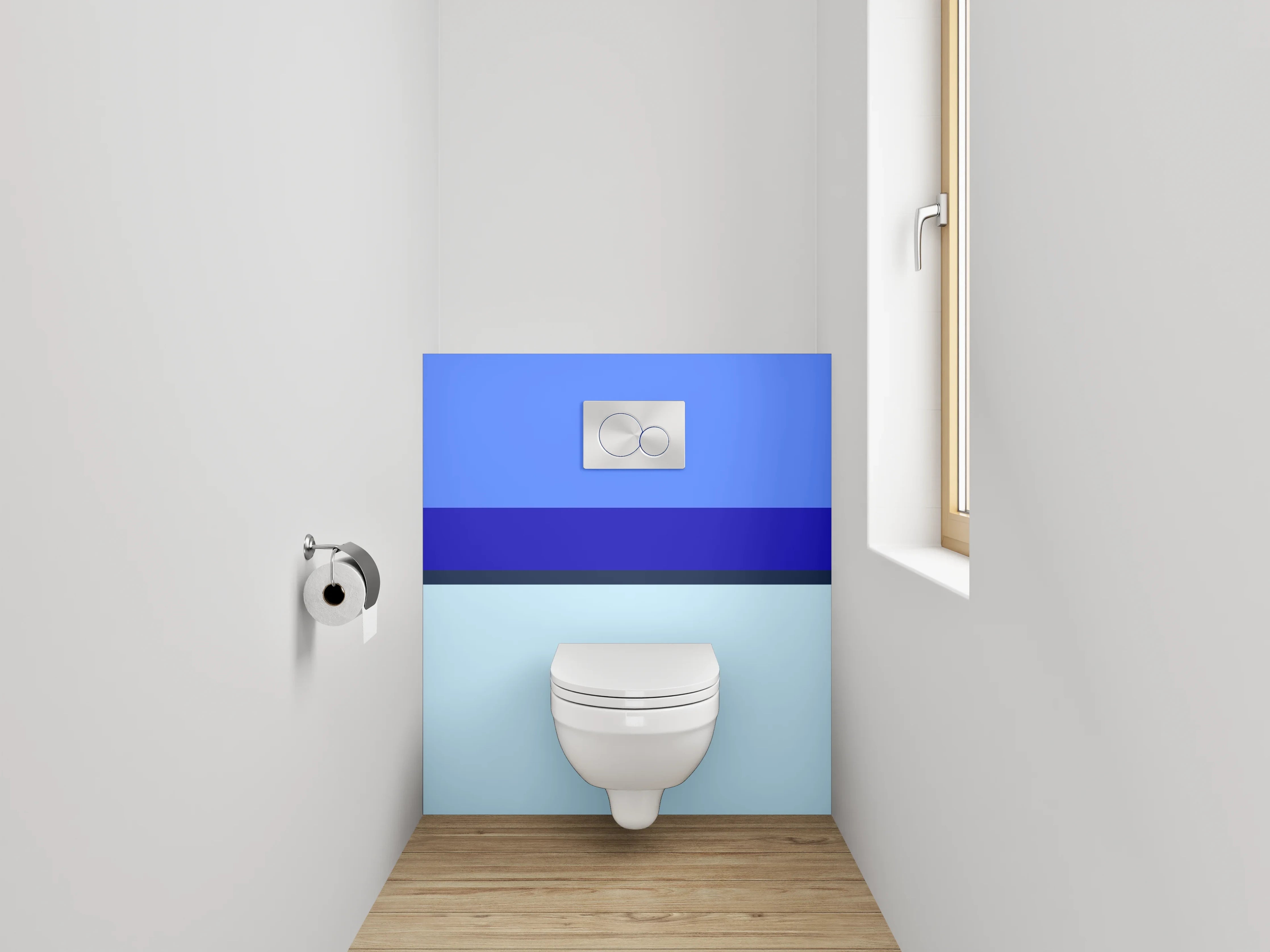 WC-Rückwand - Blaues Streifen-Design Modern Abstrakt