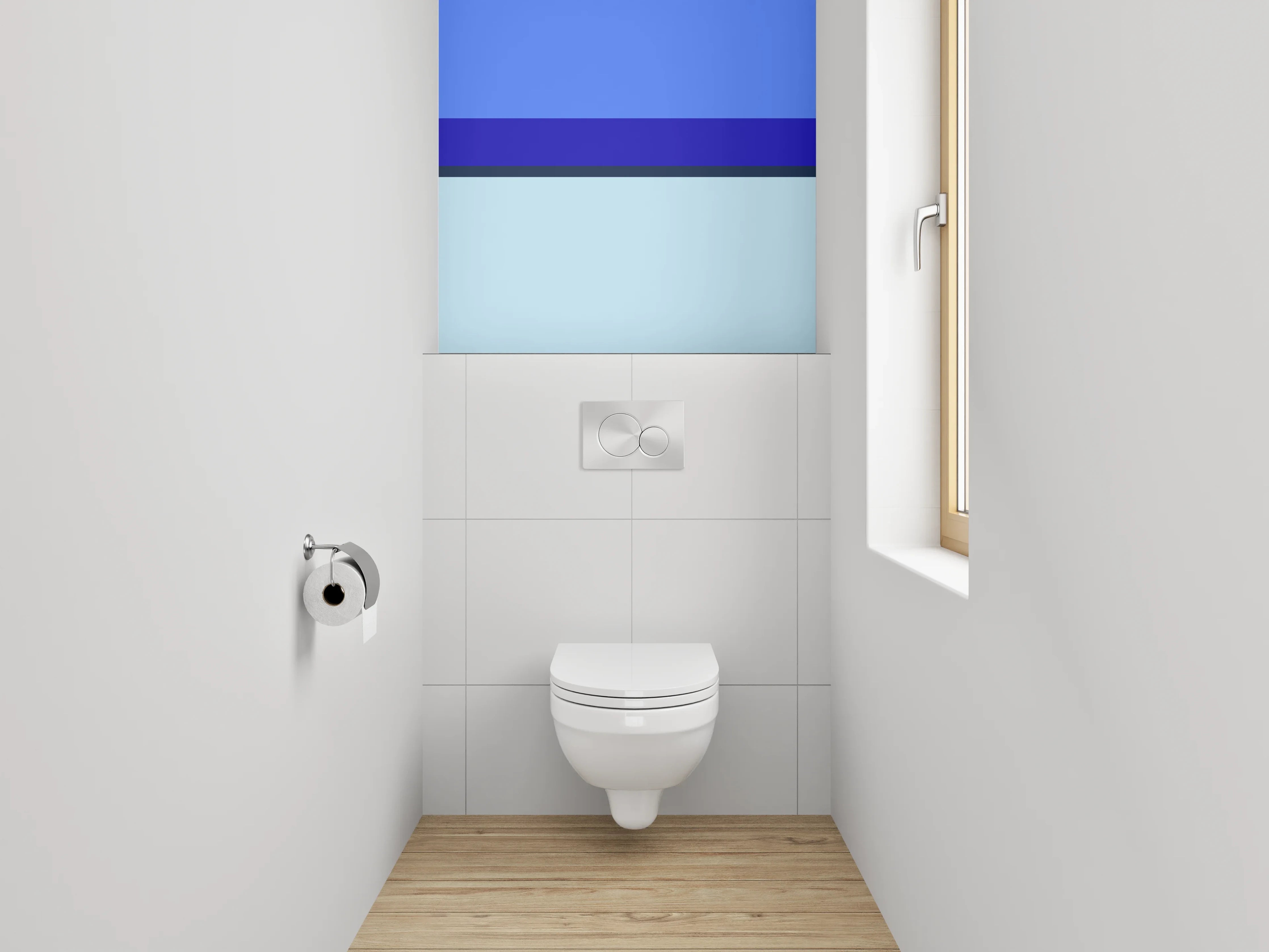 WC-Rückwand - Blaues Streifen-Design Modern Abstrakt