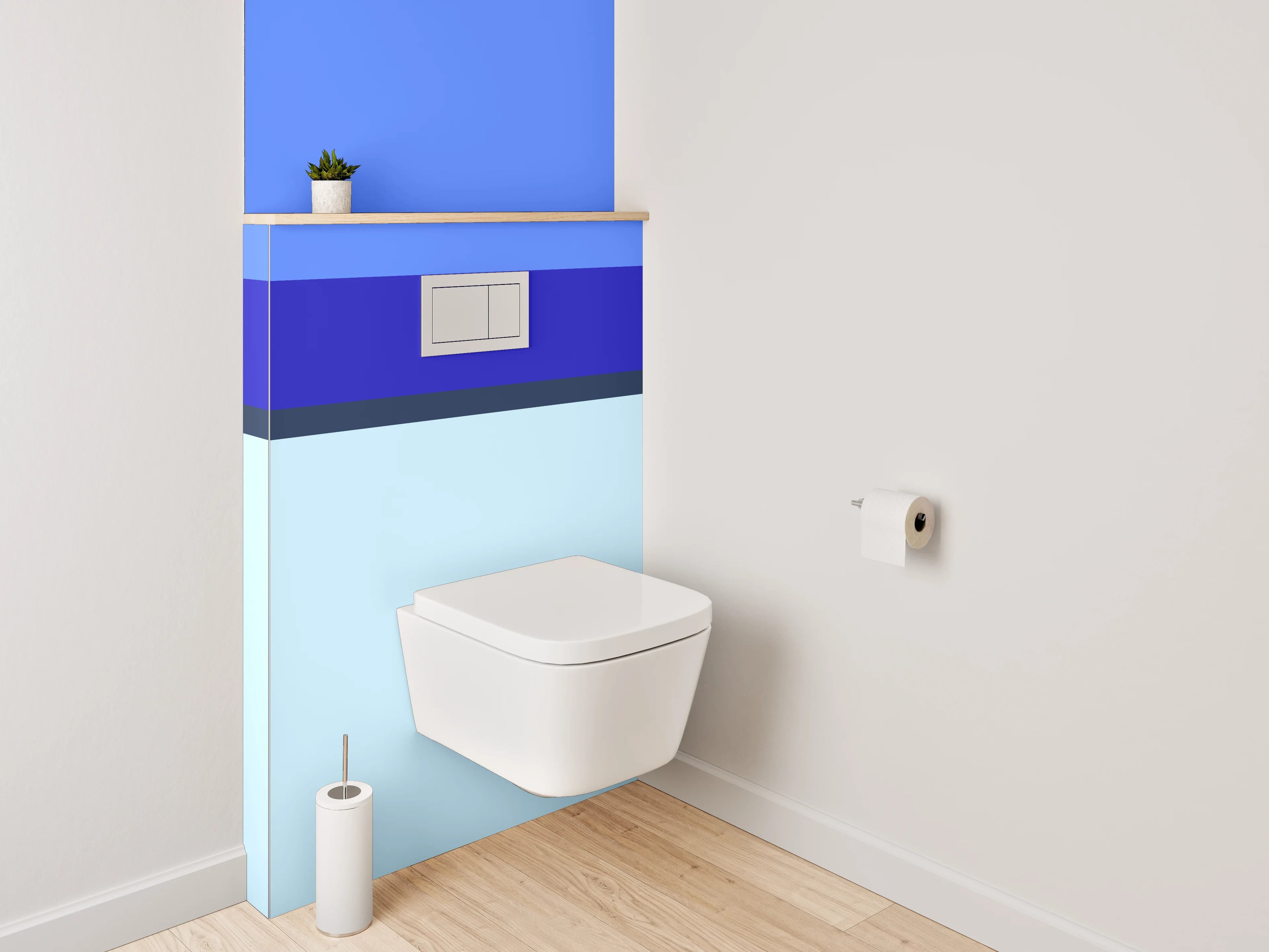 WC-Rückwand - Blaues Streifen-Design Modern Abstrakt