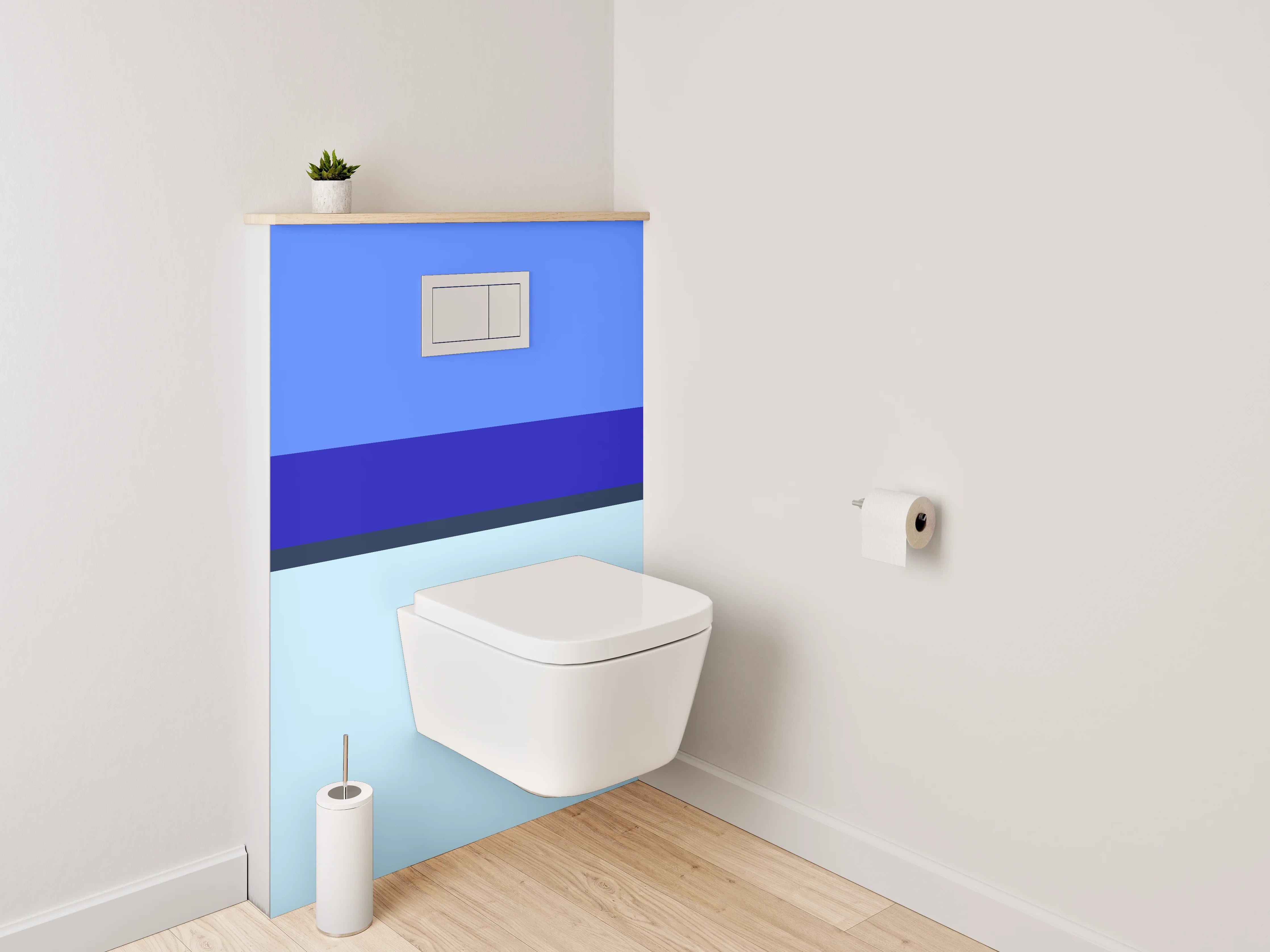 WC-Rückwand - Blaues Streifen-Design Modern Abstrakt