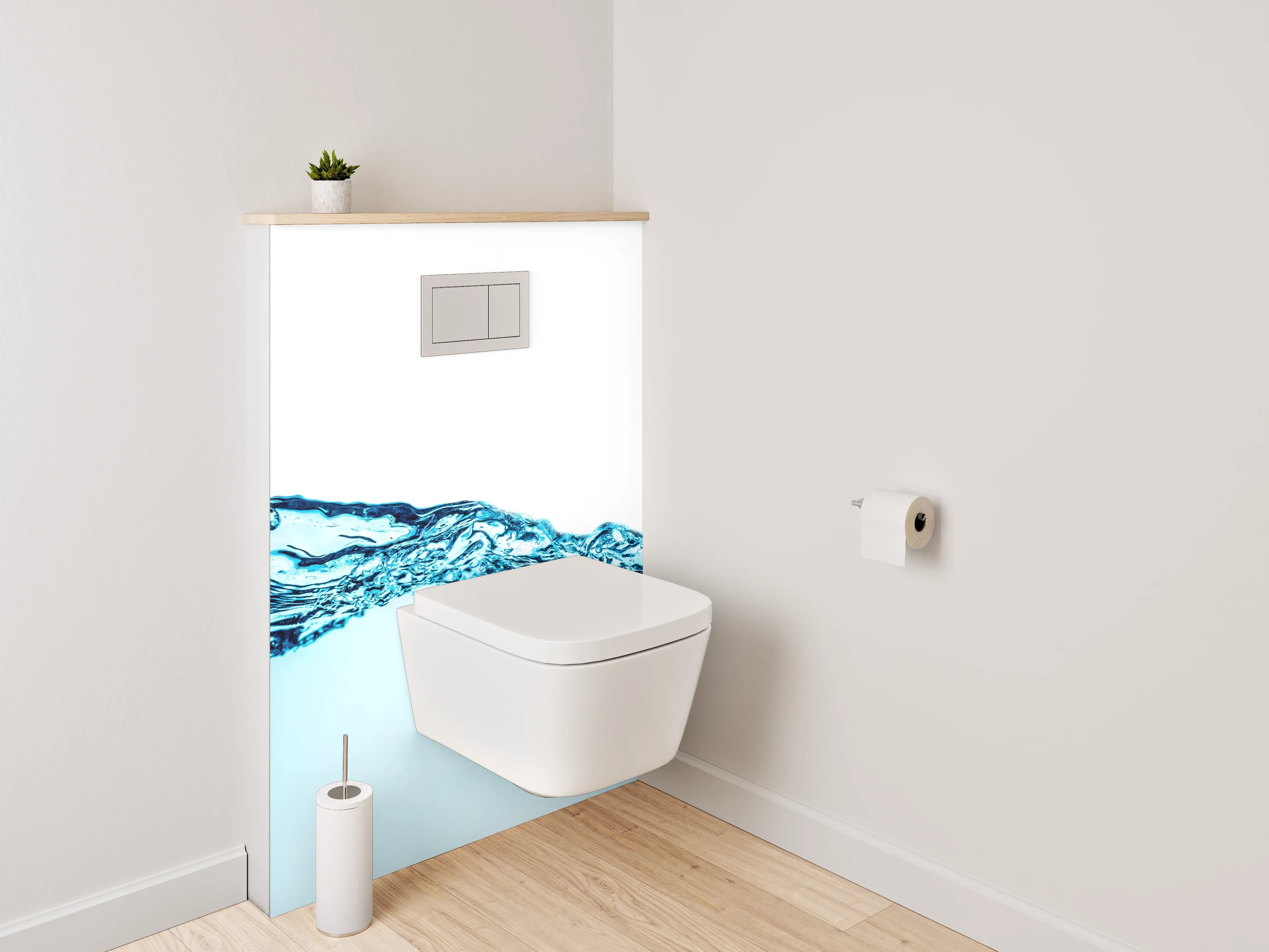 WC-Rückwand - Blaues Wasser Splash Design