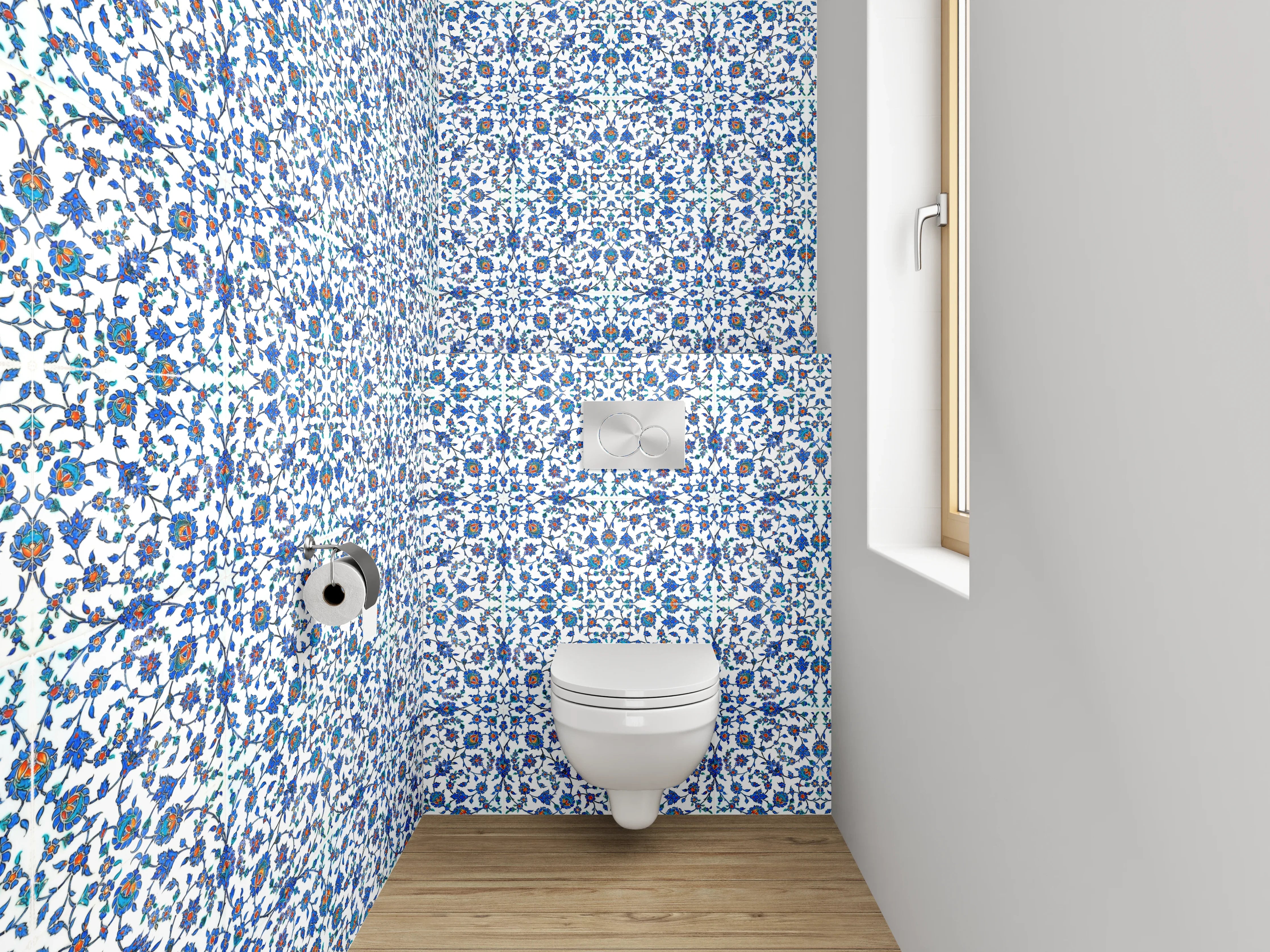 WC-Rückwand - Blaues orientalisches Mosaik Muster