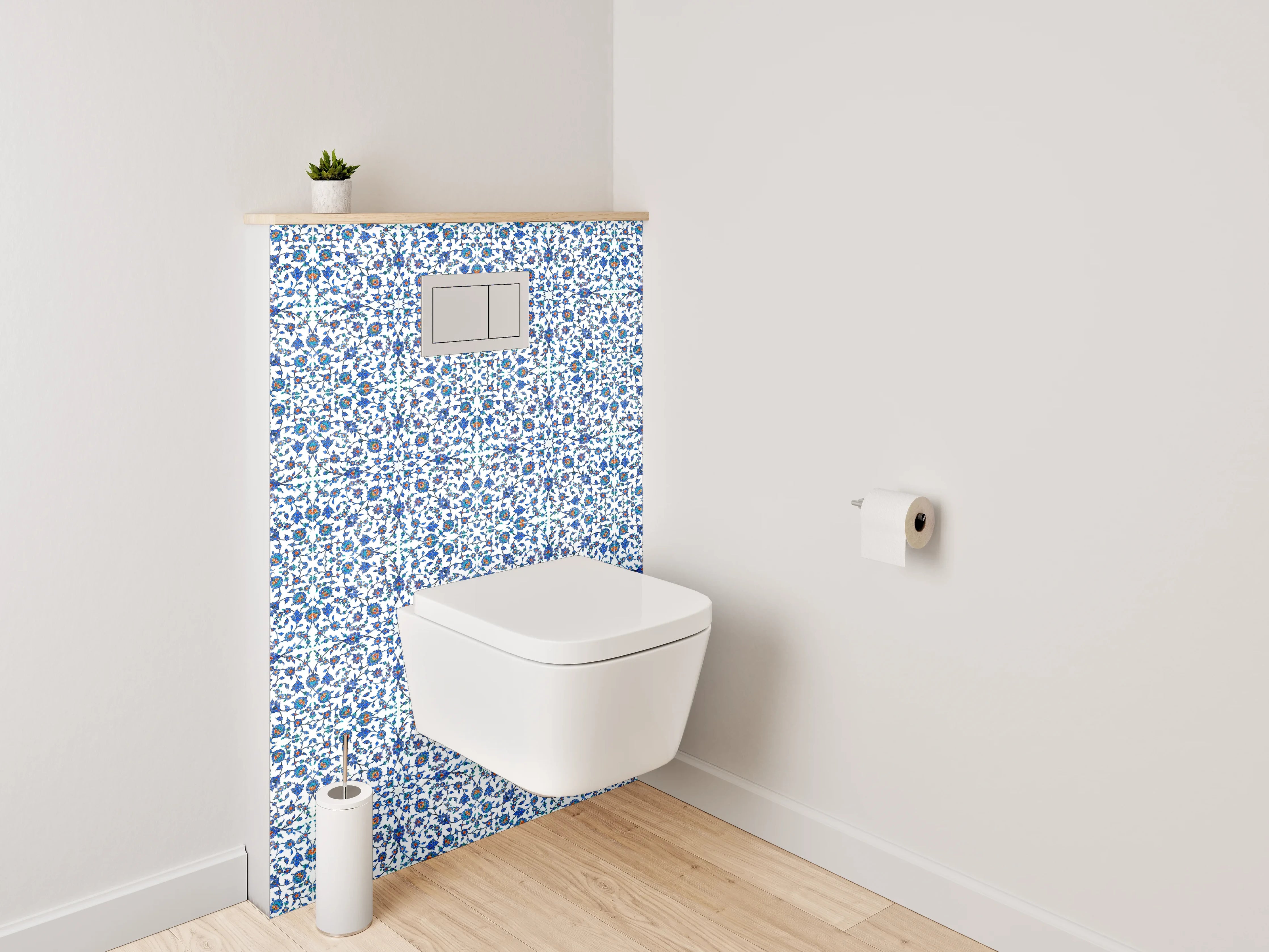 WC-Rückwand - Blaues orientalisches Mosaik Muster