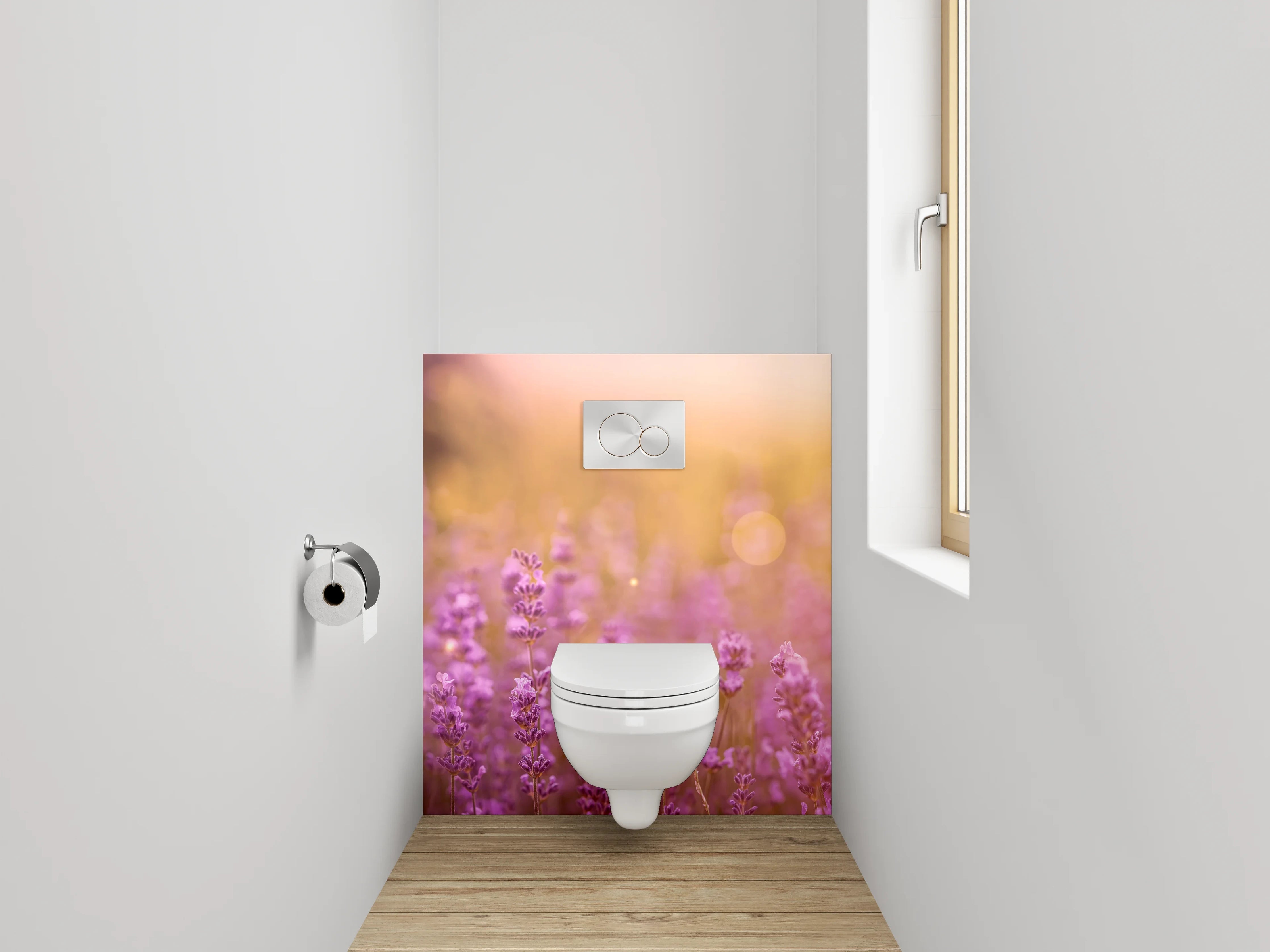 WC-Rückwand - Blühendes Lavendelfeld im Sonnenlicht