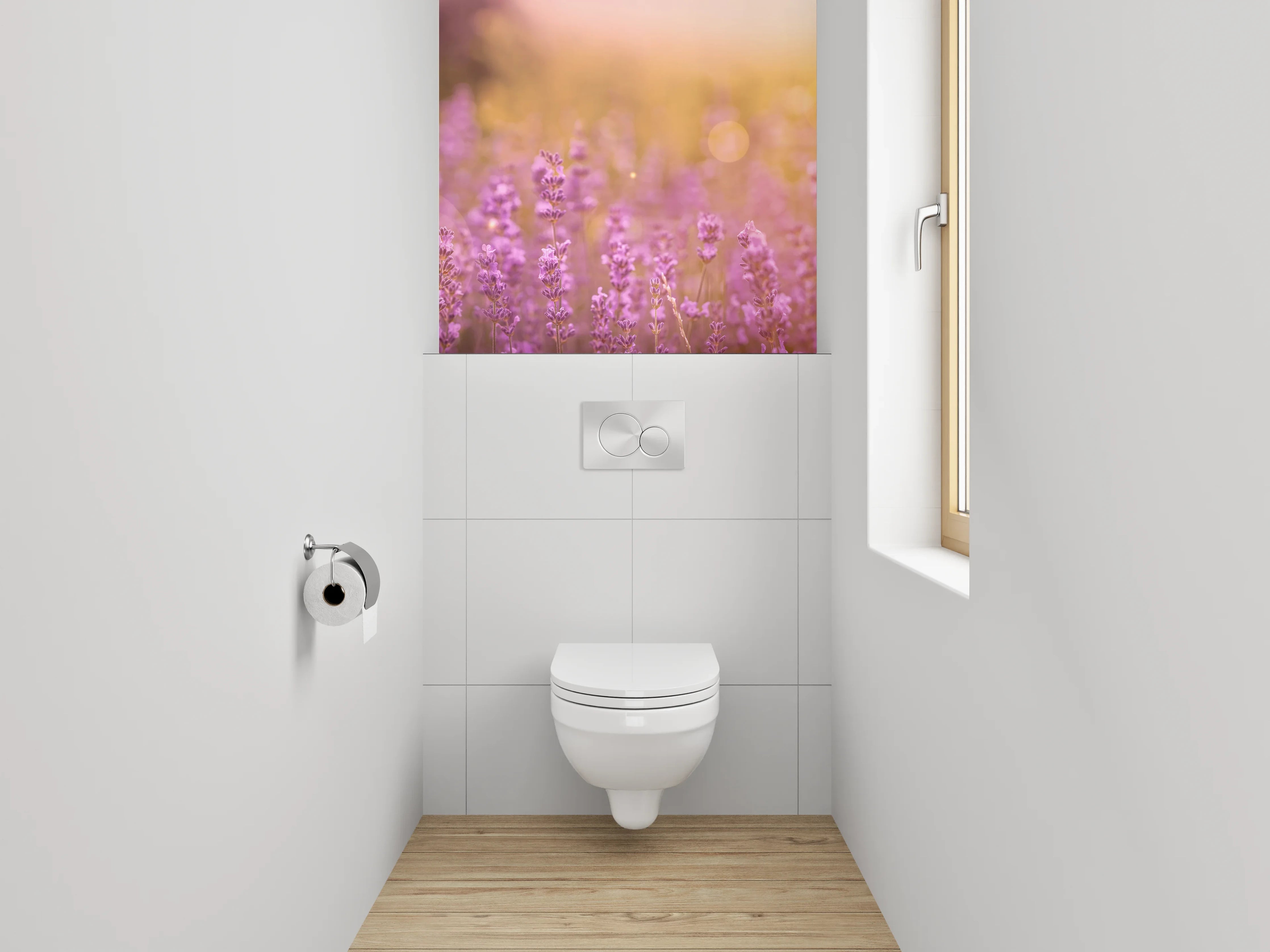 WC-Rückwand - Blühendes Lavendelfeld im Sonnenlicht