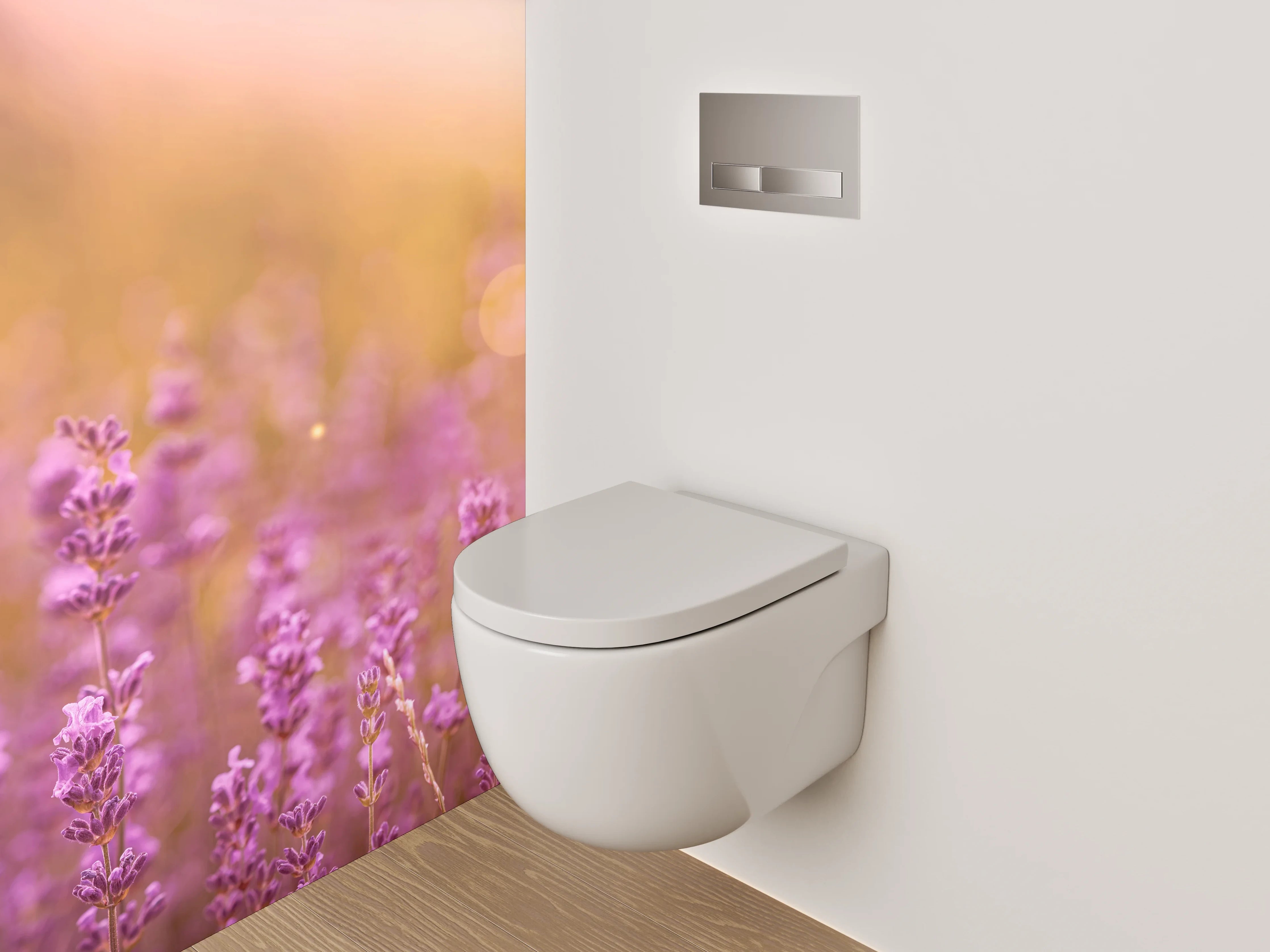 WC-Rückwand - Blühendes Lavendelfeld im Sonnenlicht