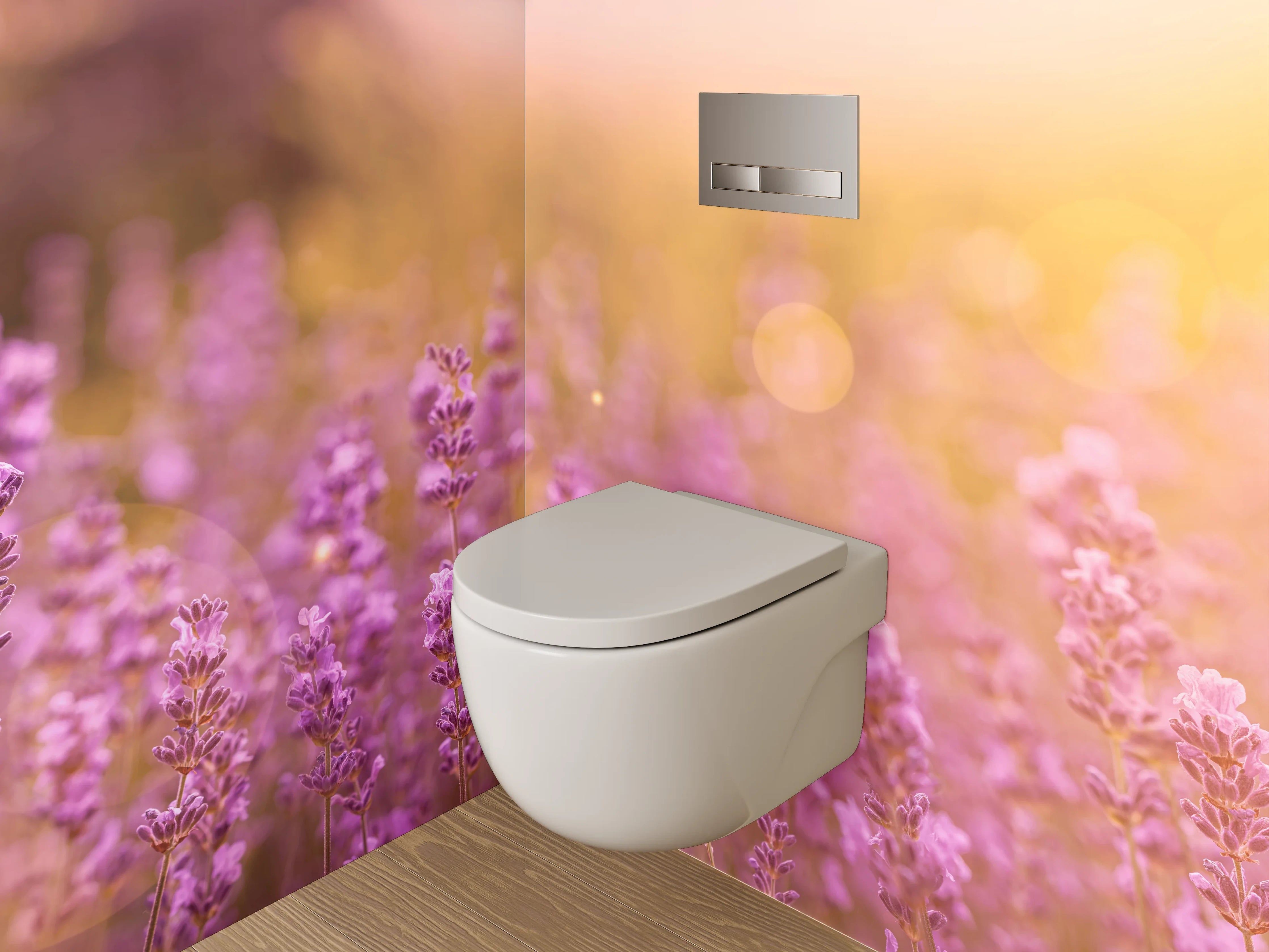 WC-Rückwand - Blühendes Lavendelfeld im Sonnenlicht