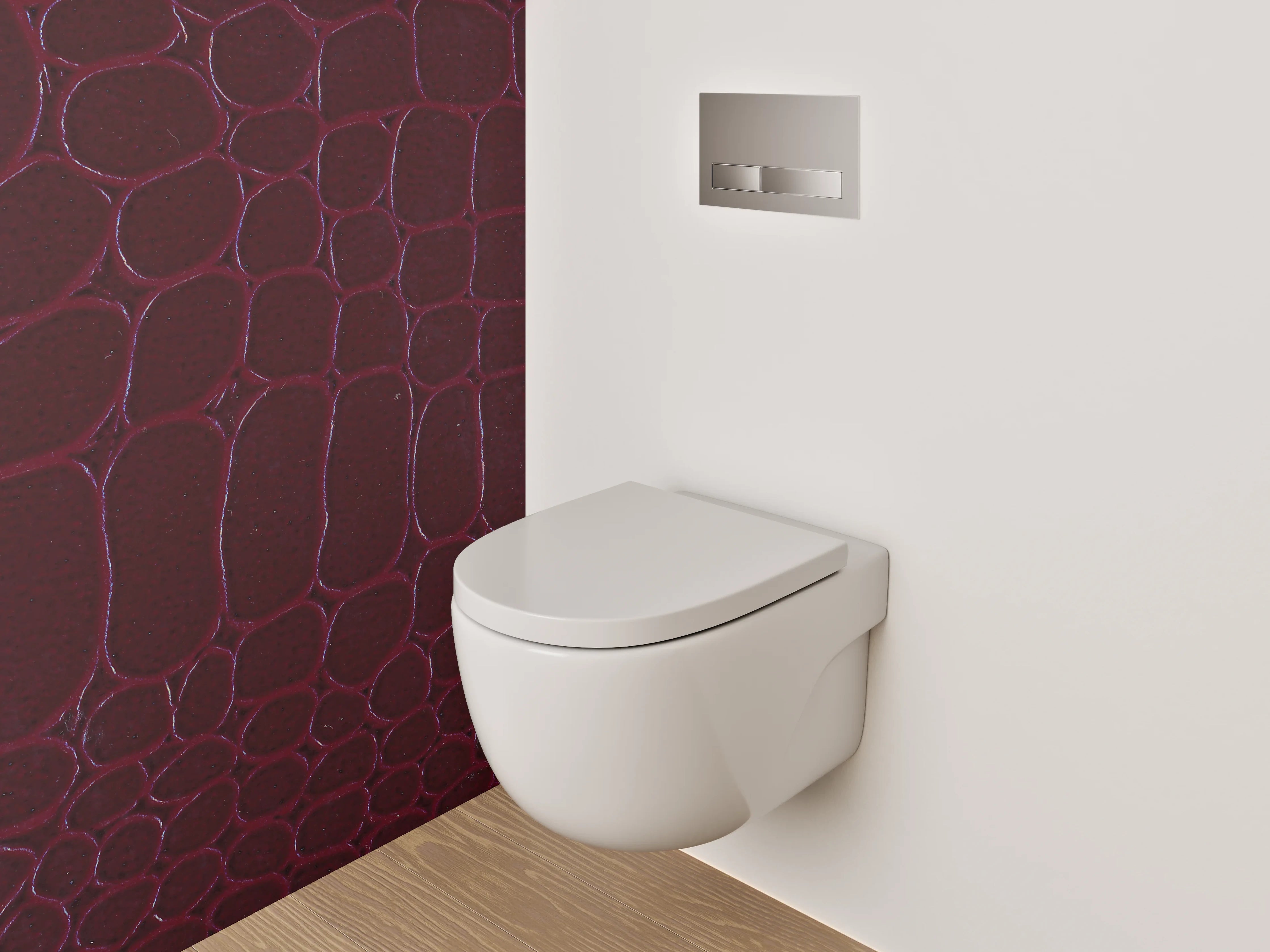 WC-Rückwand - Bordeauxrote Krokodilleder-Optik Textur