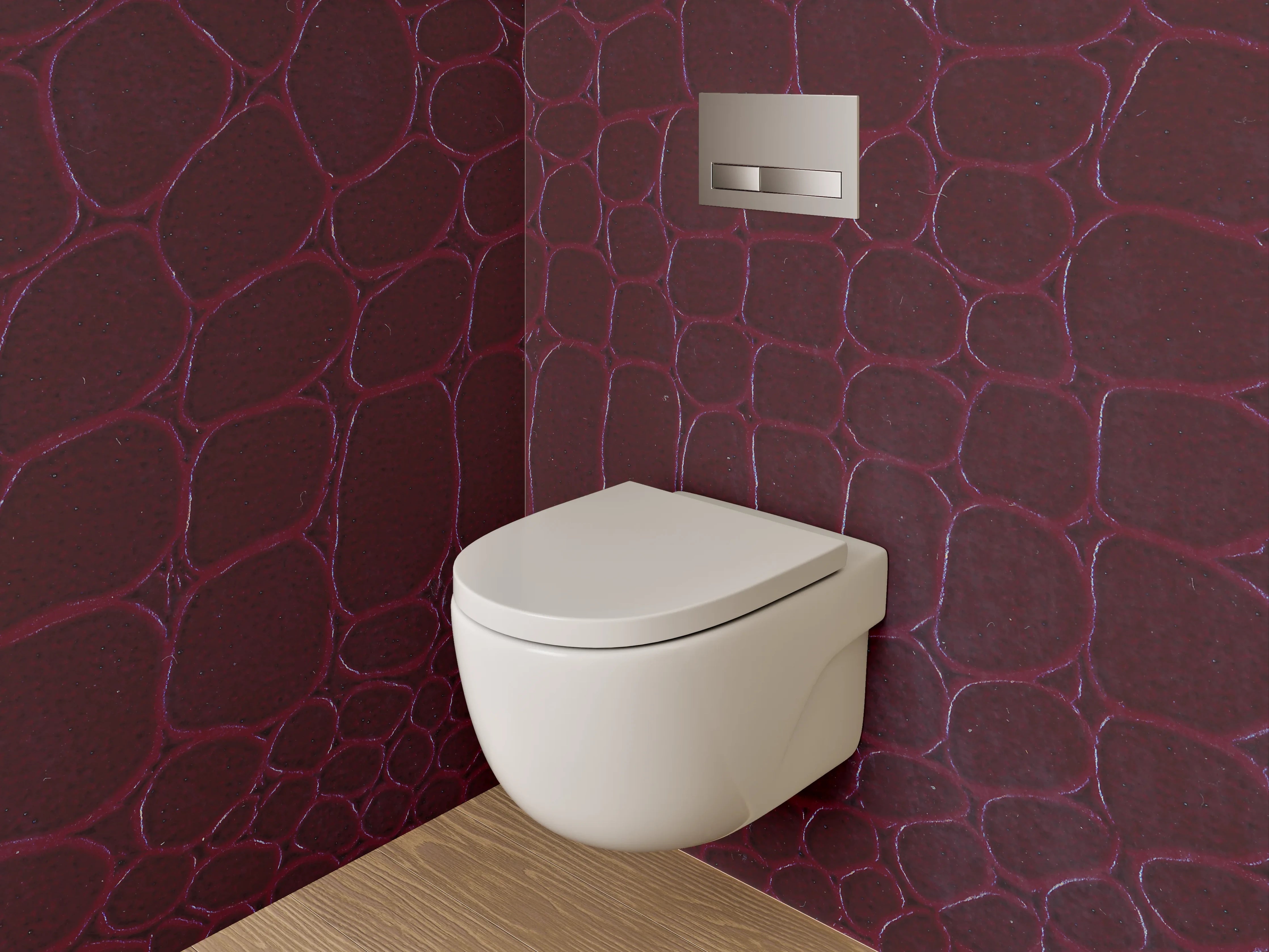 WC-Rückwand - Bordeauxrote Krokodilleder-Optik Textur
